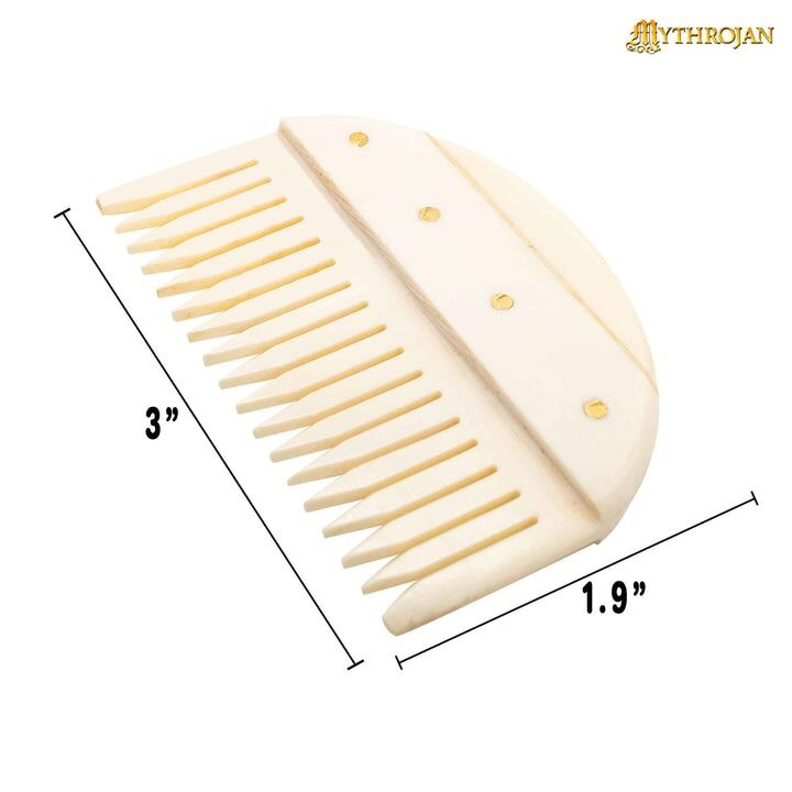 Mythrojan Wide teeth Handmade Germanic Bone Comb Mythrojan Wide teeth Handmade Germanic Bone Comb