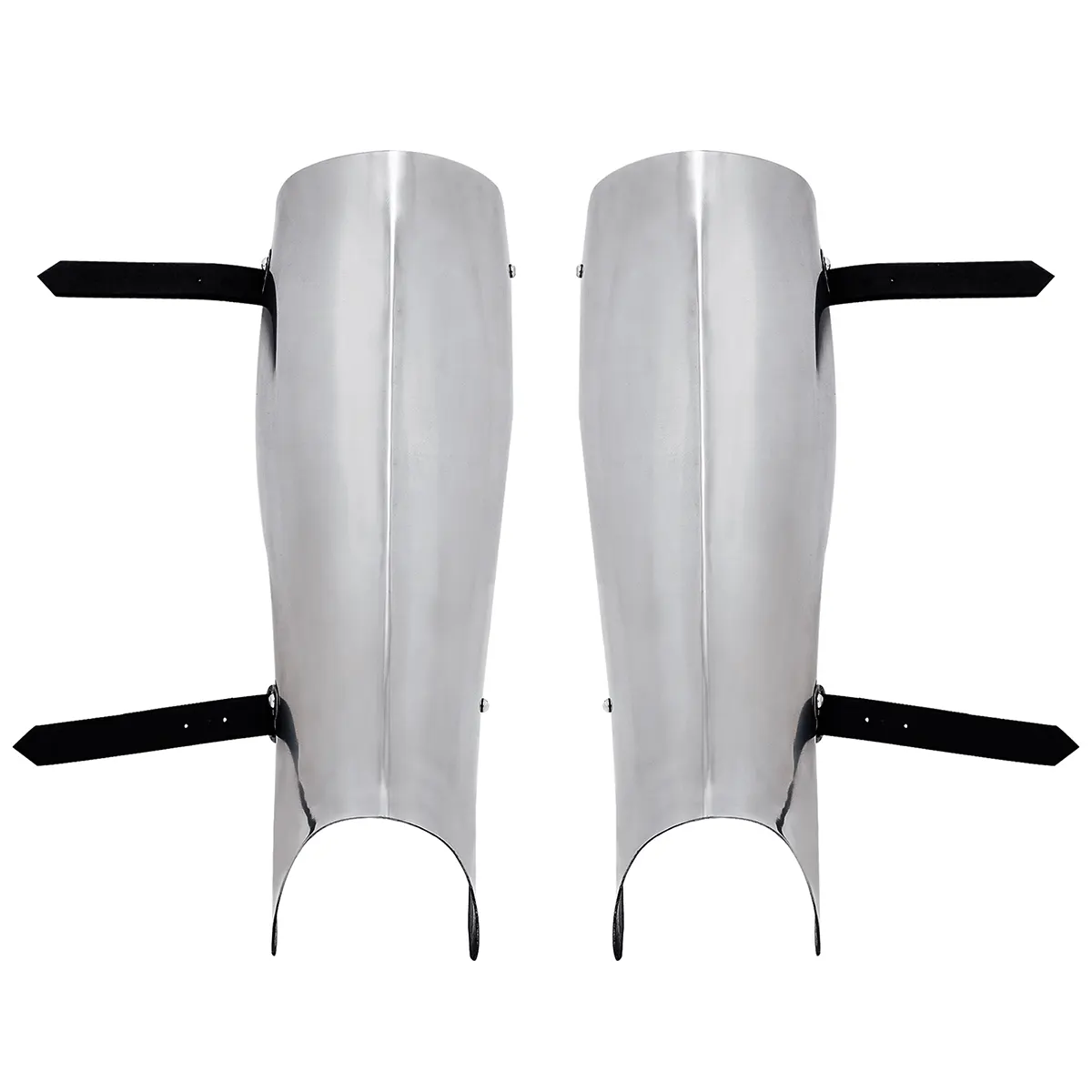 9505P-Featured Late Medieval Knightly Steel Greaves