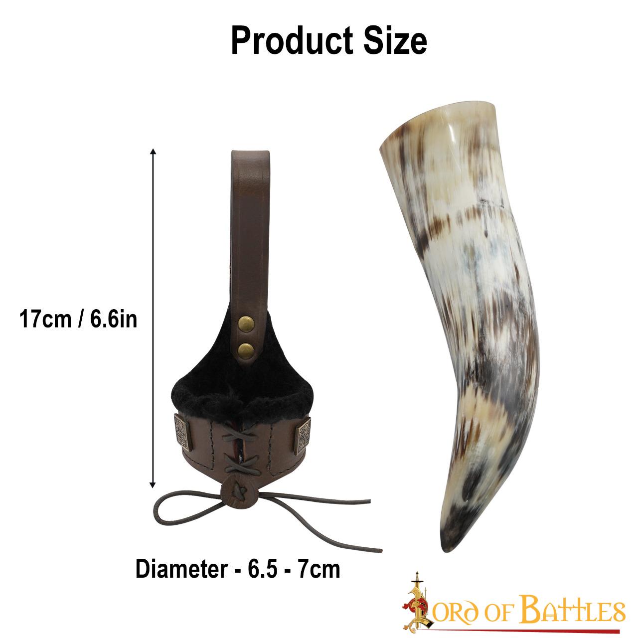 Venturer of the Realm Fur Lined Horn Holder with Horn Venturer of the Realm Fur Lined Horn Holder with Horn