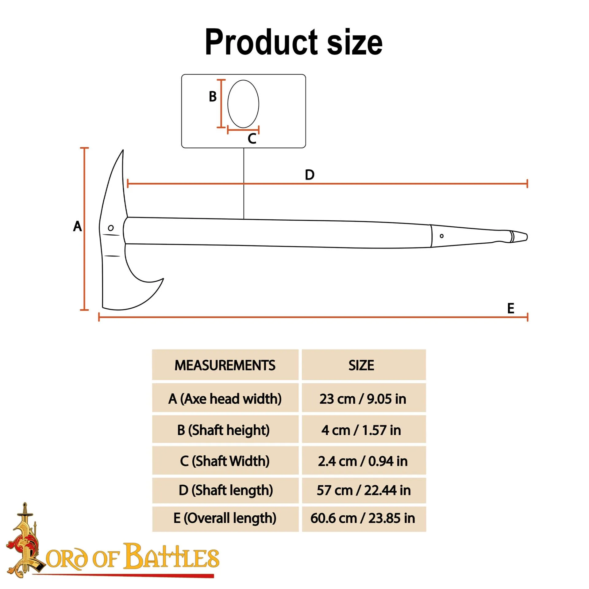 15th Century Medieval Steel War Pick with Ash Wood Shaft - 25577-ASH 2 Warrior Sagaris Axe