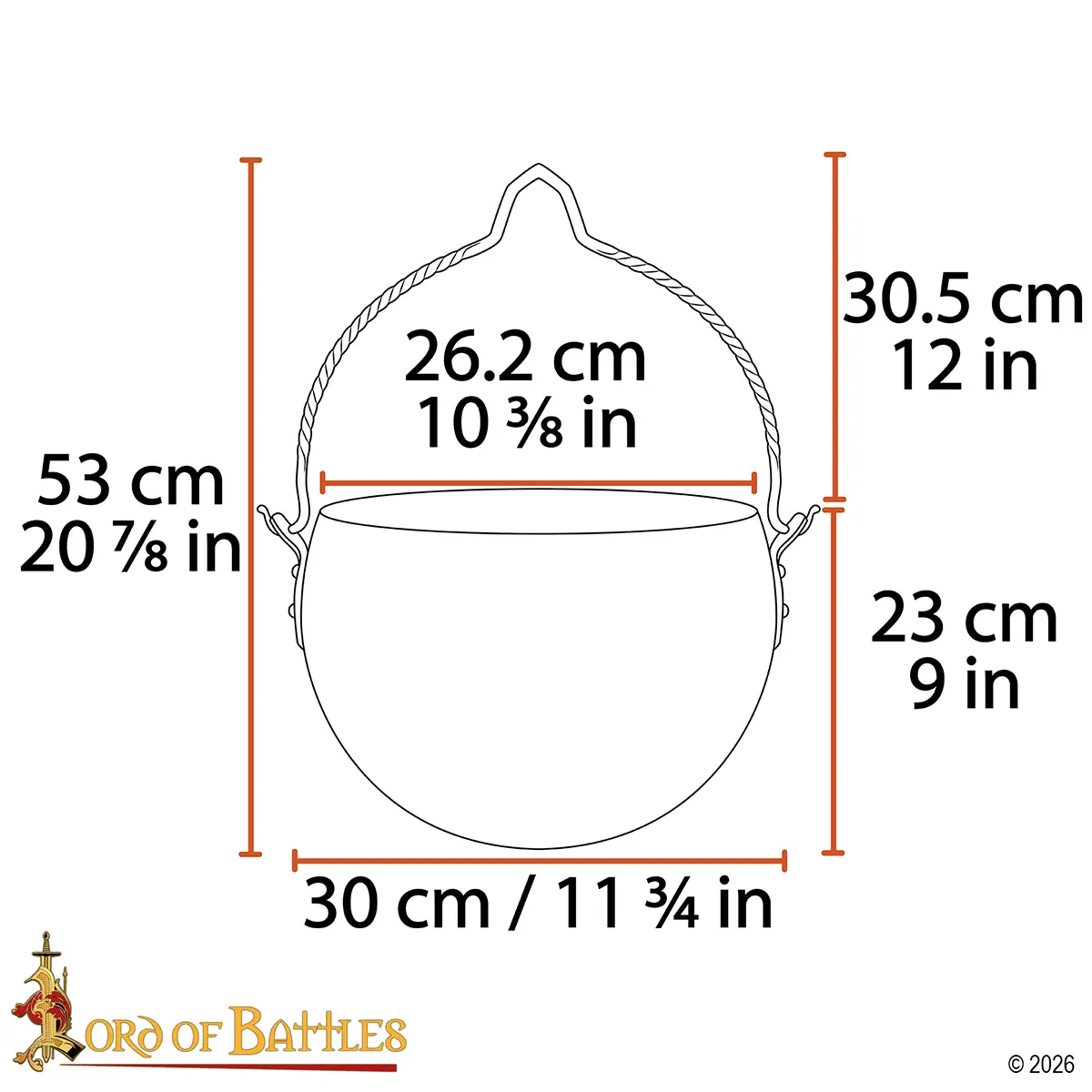 Campfire Iron Cauldron, 8 Litres - Image 3