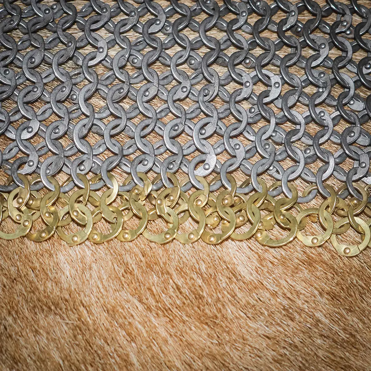 Medieval Chainmail Collar 9 mm Dome Riveted Flat Ring, Alternate Flat Solids - Image 5