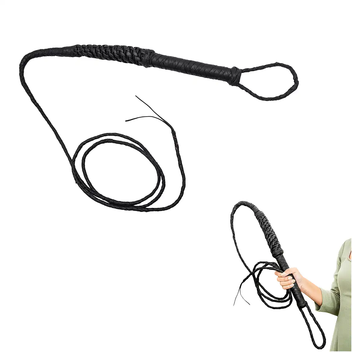 13211BK-Featured-1 Medieval Braided Leather Bullwhip