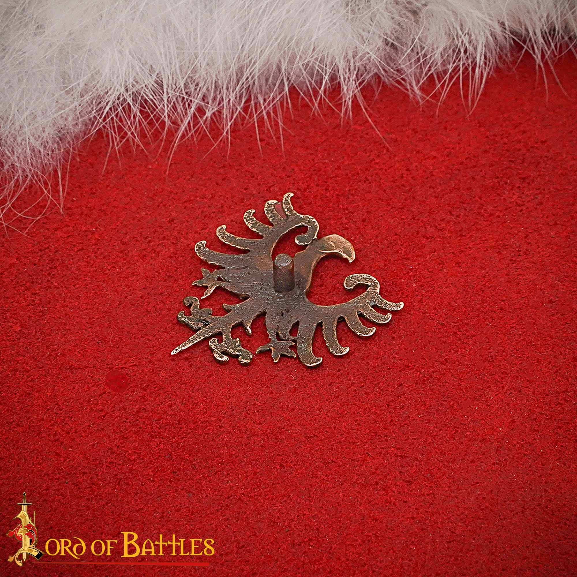 13th–15th Century Medieval Antique Bronze Heraldic Eagle Mount – Historical Badge for Belts, Garments, and Reenactment Costumes-26454BZAT 1 Lost Wax Cast