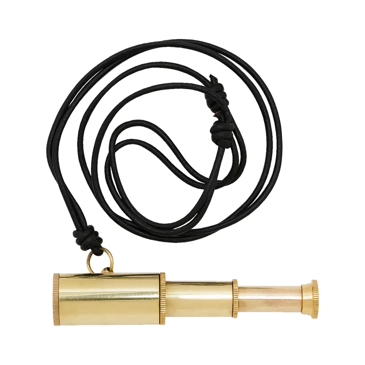 Pirate Telescope Brass Pendant – Mini Spyglass Necklace for Nautical & Historical Costumes