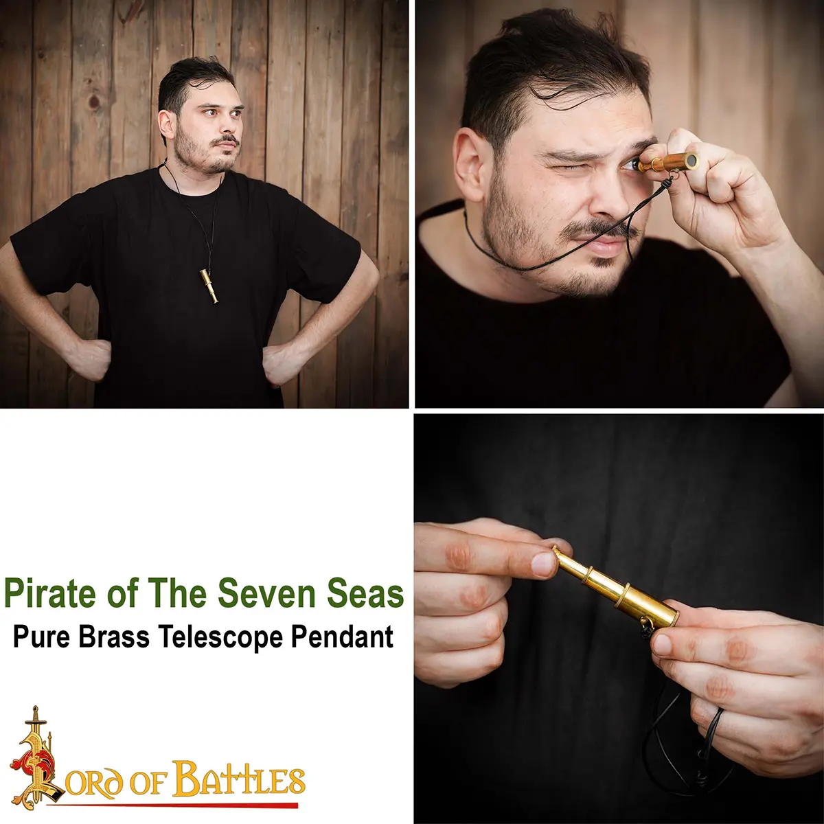 Pirate Telescope Brass Pendant – Mini Spyglass Necklace for Nautical & Historical Costumes - Image 8