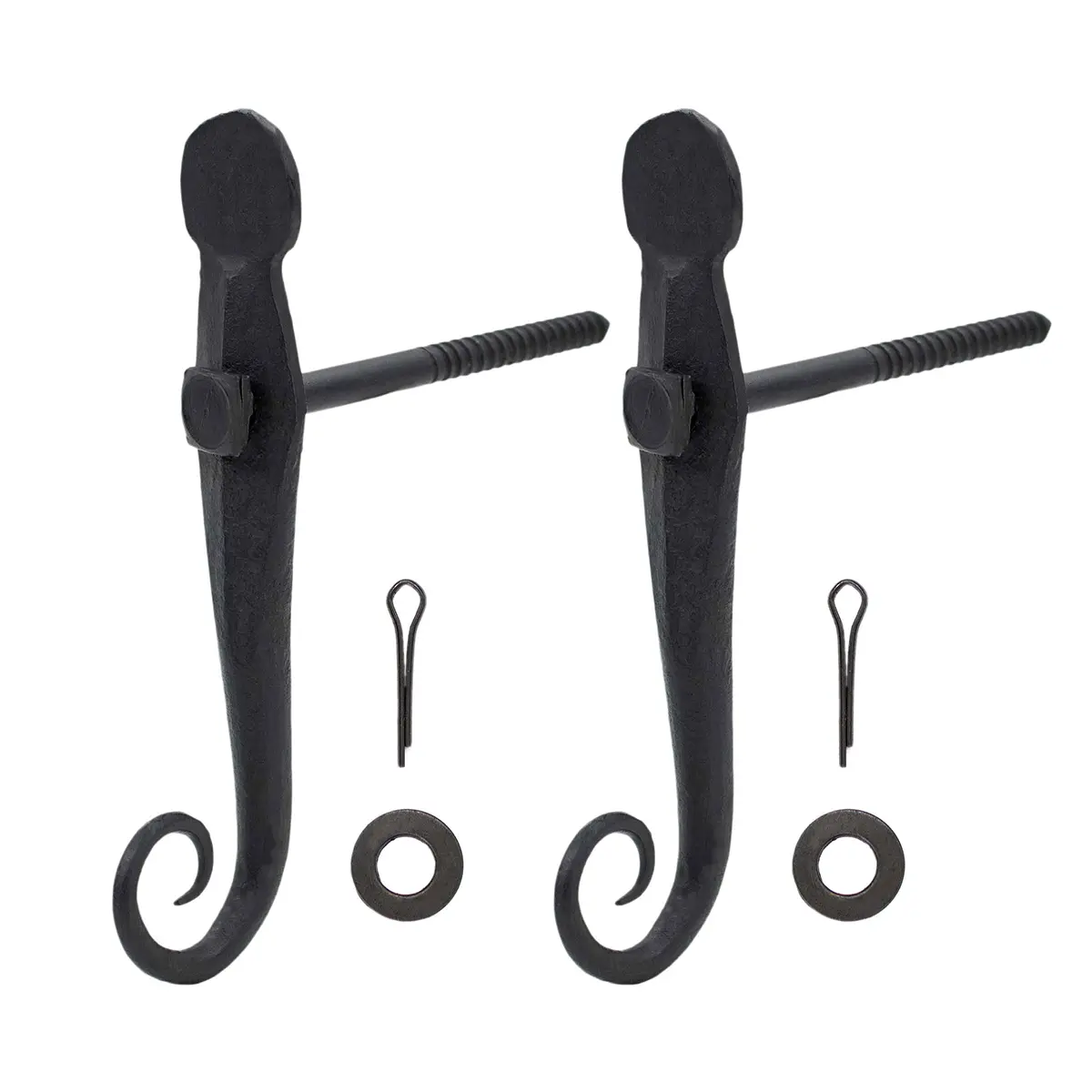 500125OB-2SET (1) Rat Tail cast iron shutter dogs