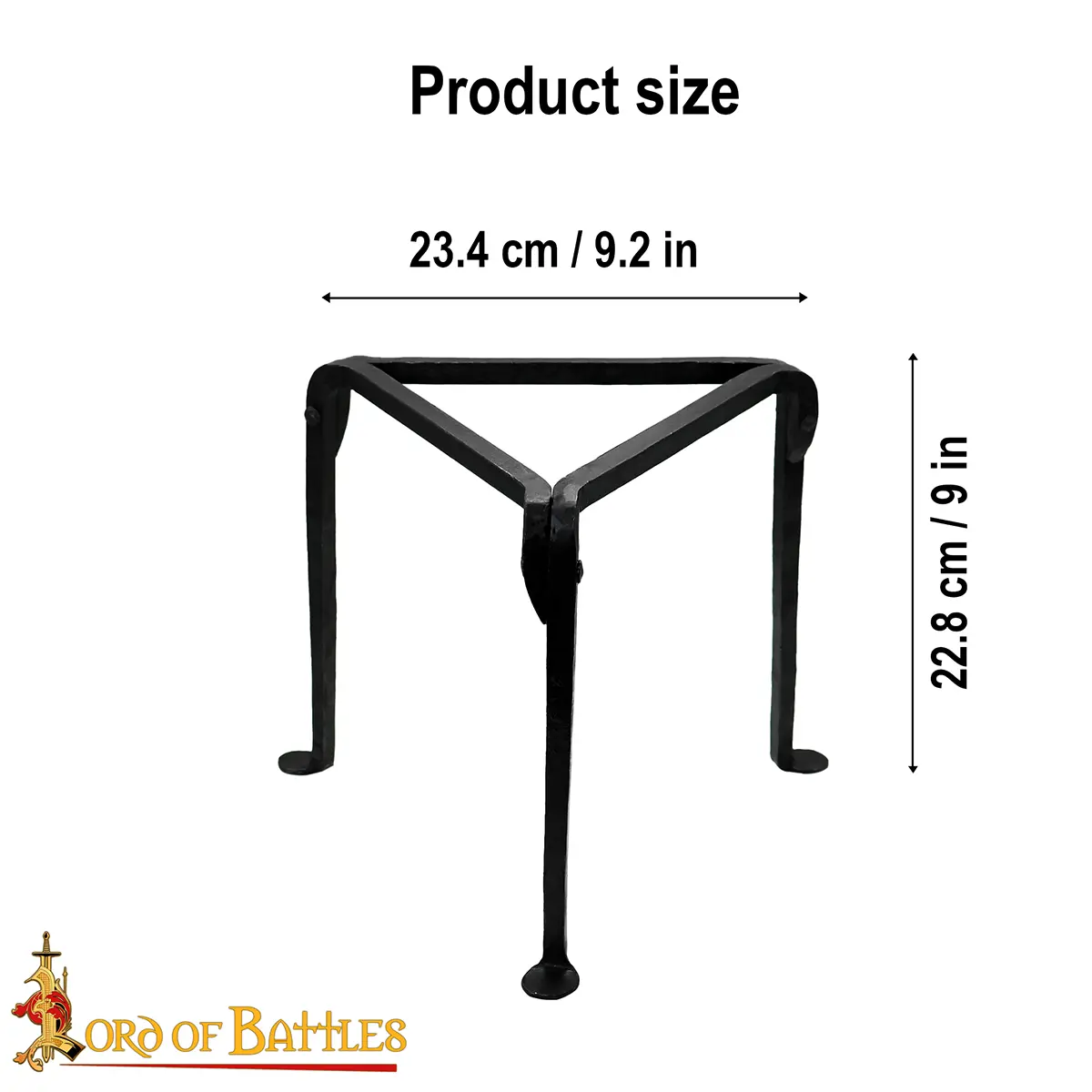 Medieval Campfire Small Tripod Stand Hand-Forged Iron Outdoor Cooking Accessory - Image 3