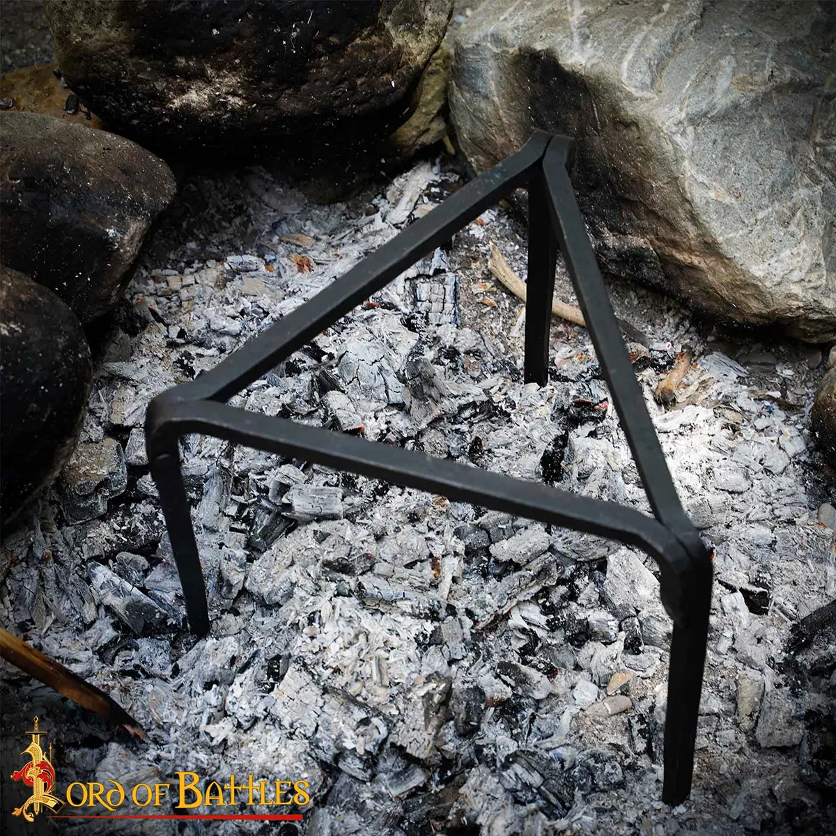 Medieval Campfire Small Tripod Stand Hand-Forged Iron Outdoor Cooking Accessory - Image 5