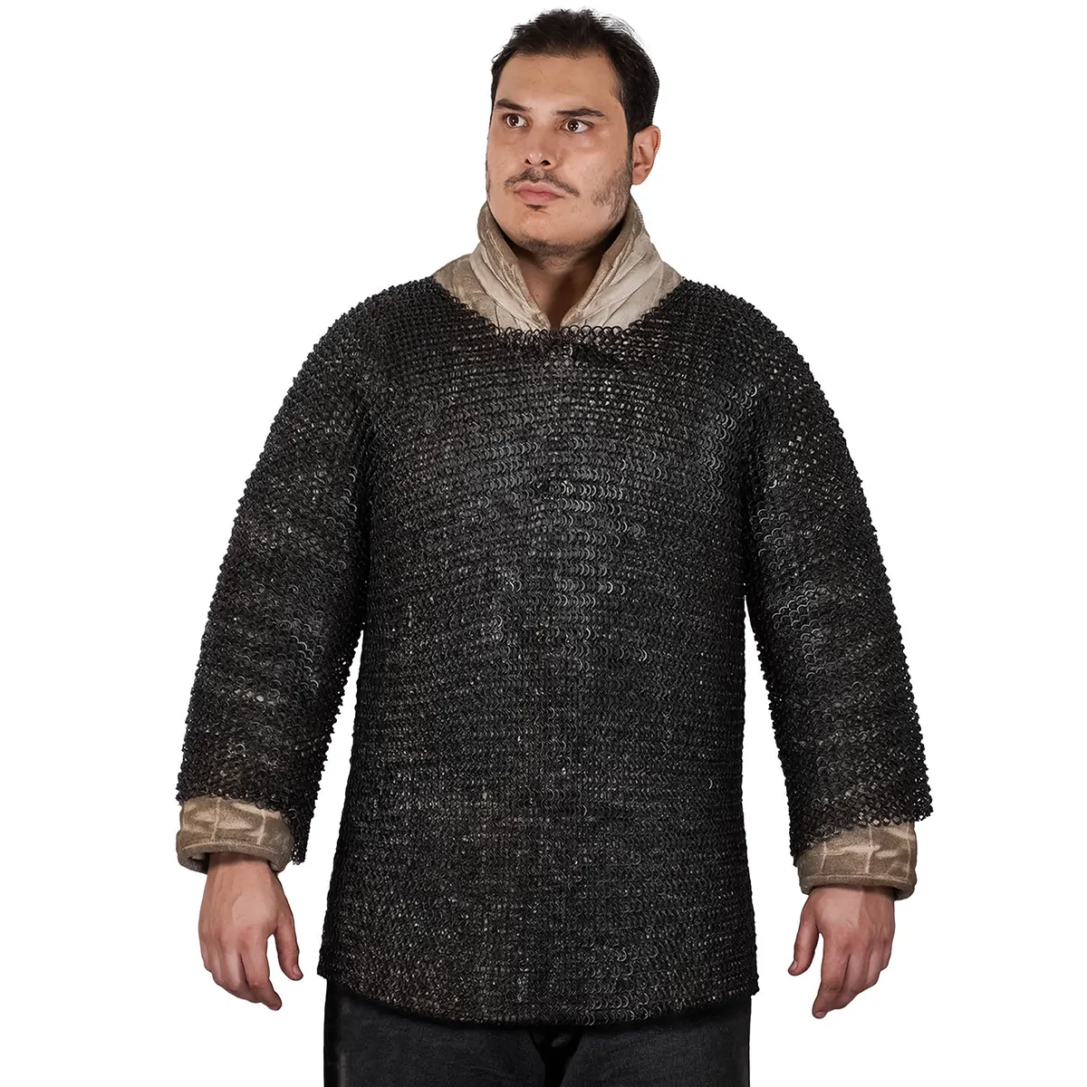164BK-Featured chainmail haubergeon