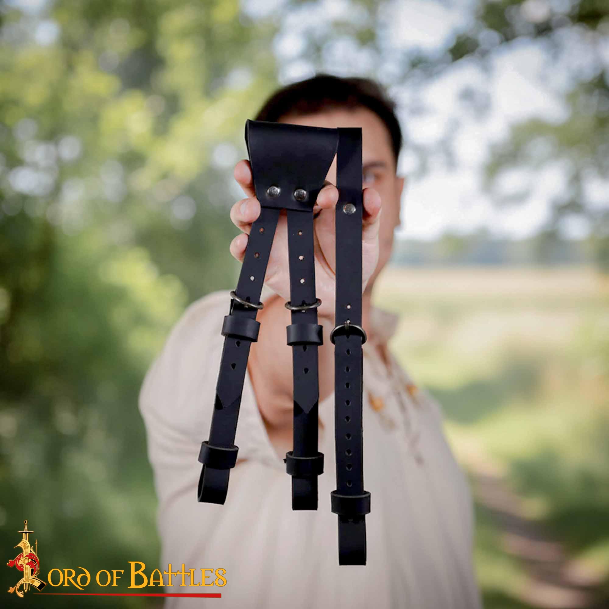 3 Point Leather Hanger Genuine Leather Holder-25363BK 5 Leather Holder