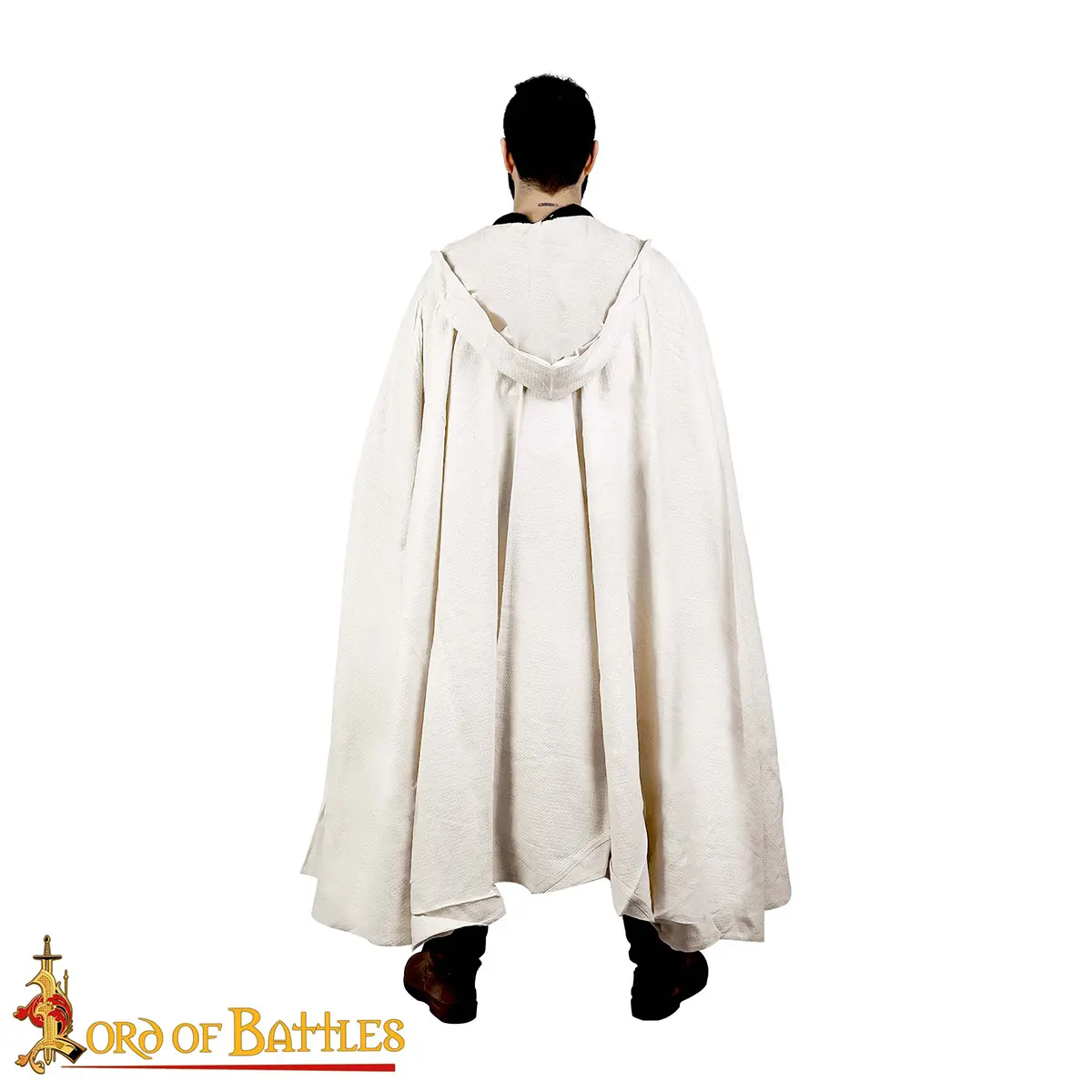 13th Century Templar Knight's Hooded Cape – Cotton Crusader Cloak with Black Cross 13th Century Templar Knight's Hooded Cape – Cotton Crusader Cloak with Black Cross - Image 13