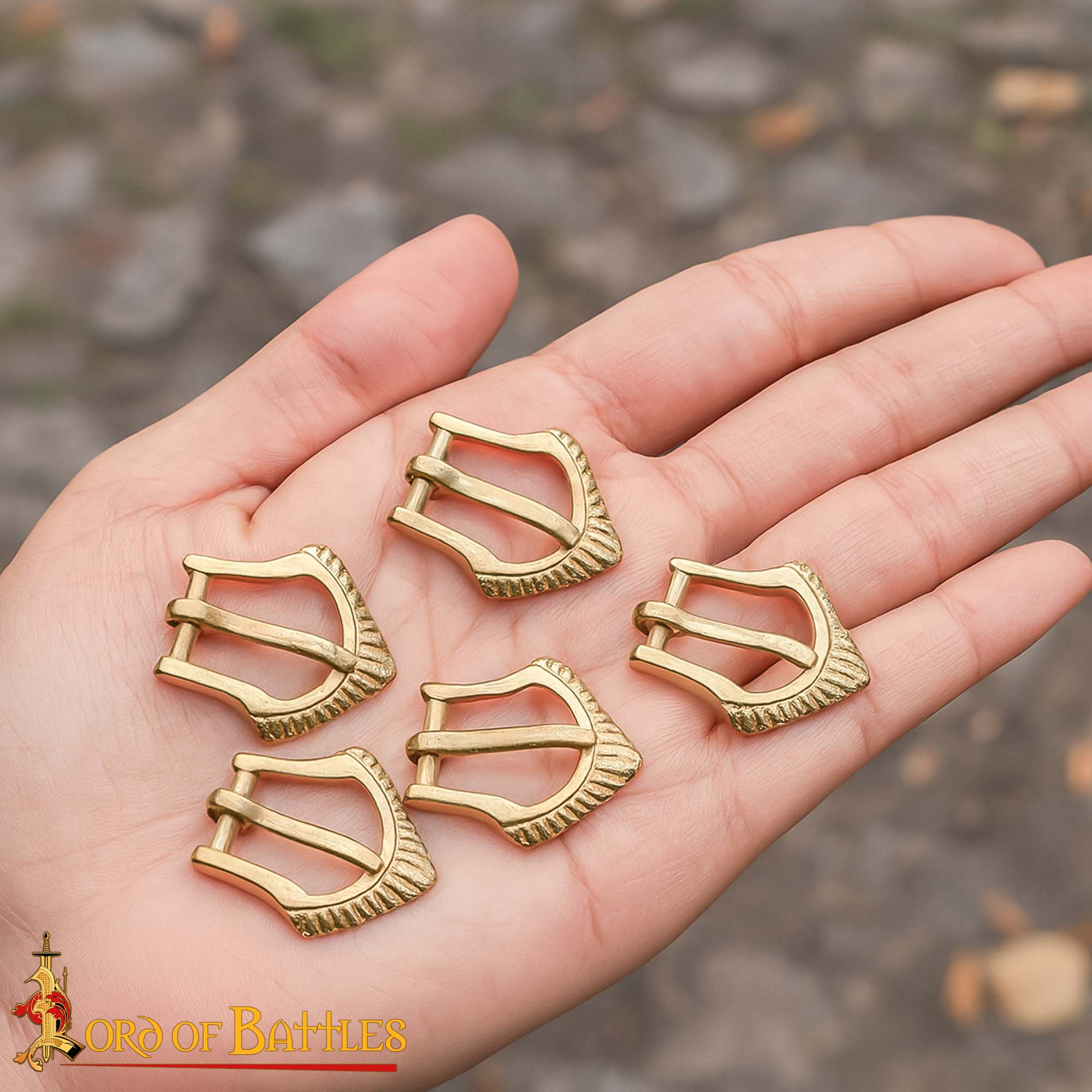 Medieval Ornate Small Pure Brass Belt Buckle-25340-5pcs 5 Brass Belt Buckle