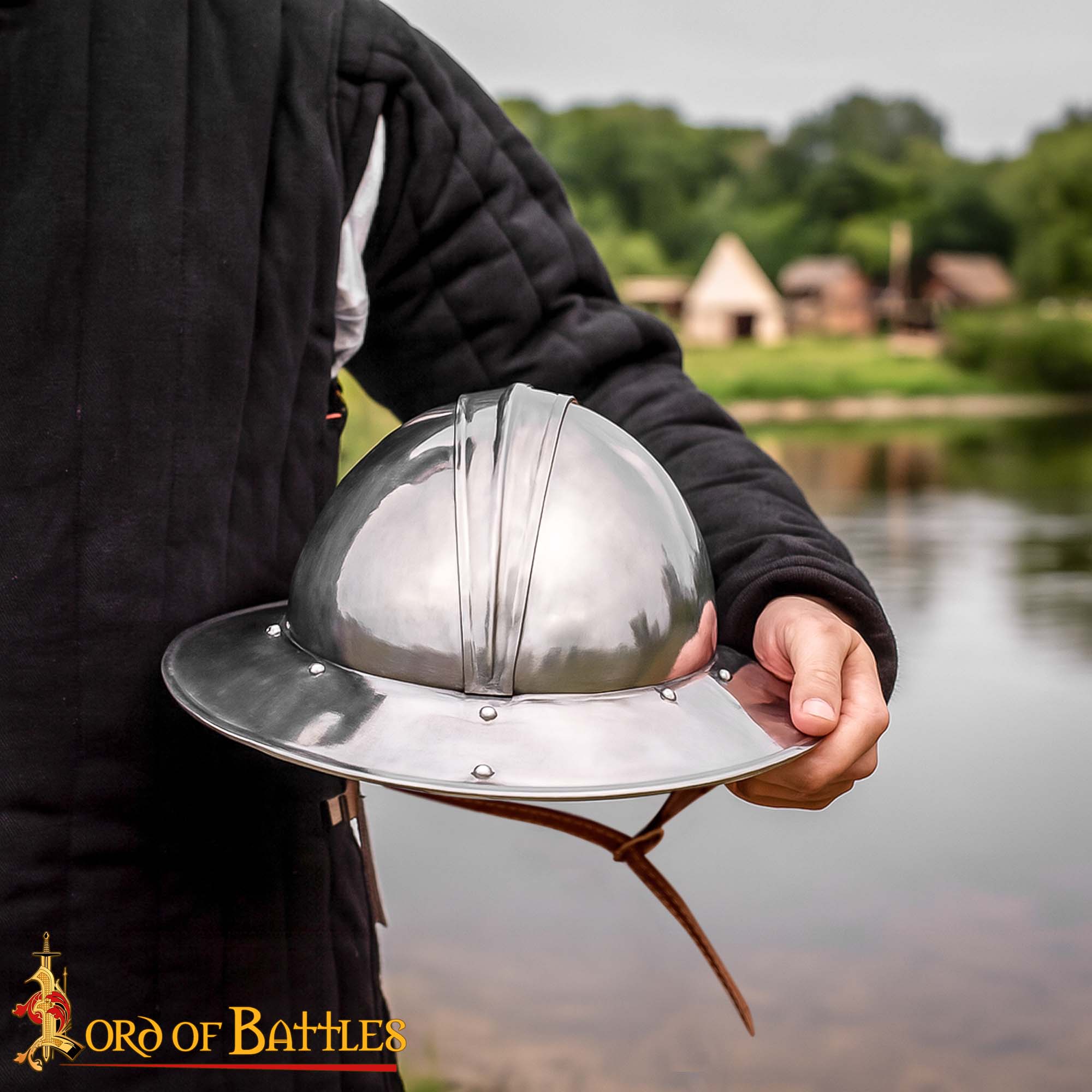 Medieval Steel Infantry Kettle Hat War Hat With Leather Liner-25165 4 Kettle Hat