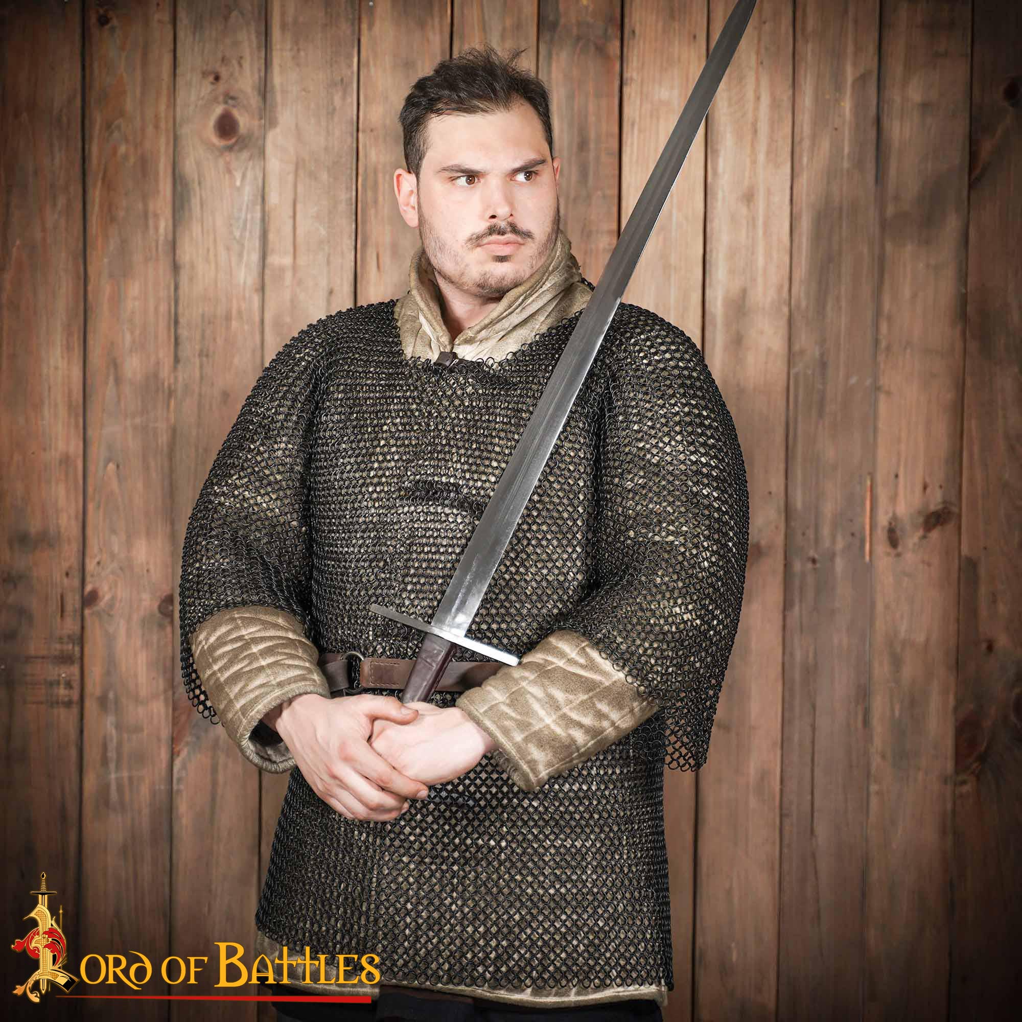 Round Ring Chainmail Medieval Haubergeon Half Sleeves-148BK 5 Haubergeon