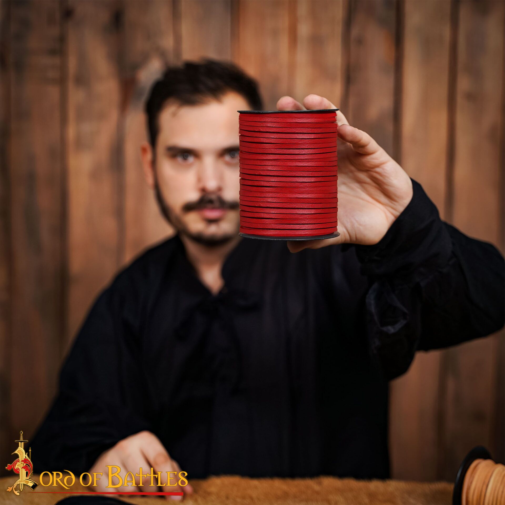 50metres Red Leather String Spool Roll-26170R 1 spool