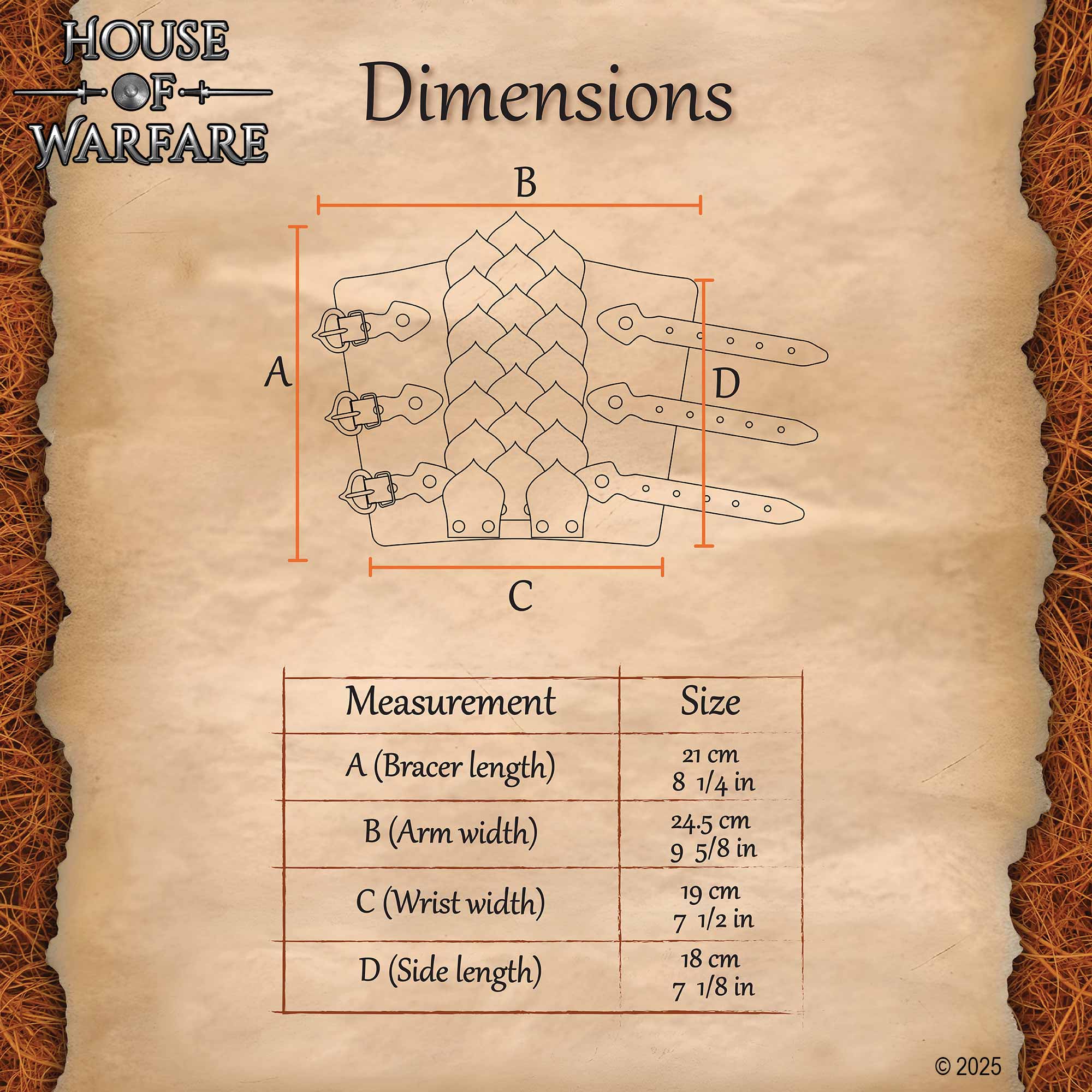 Handcrafted Genuine Leather Pangolin Scale Bracers-701776BR 2 Bracers