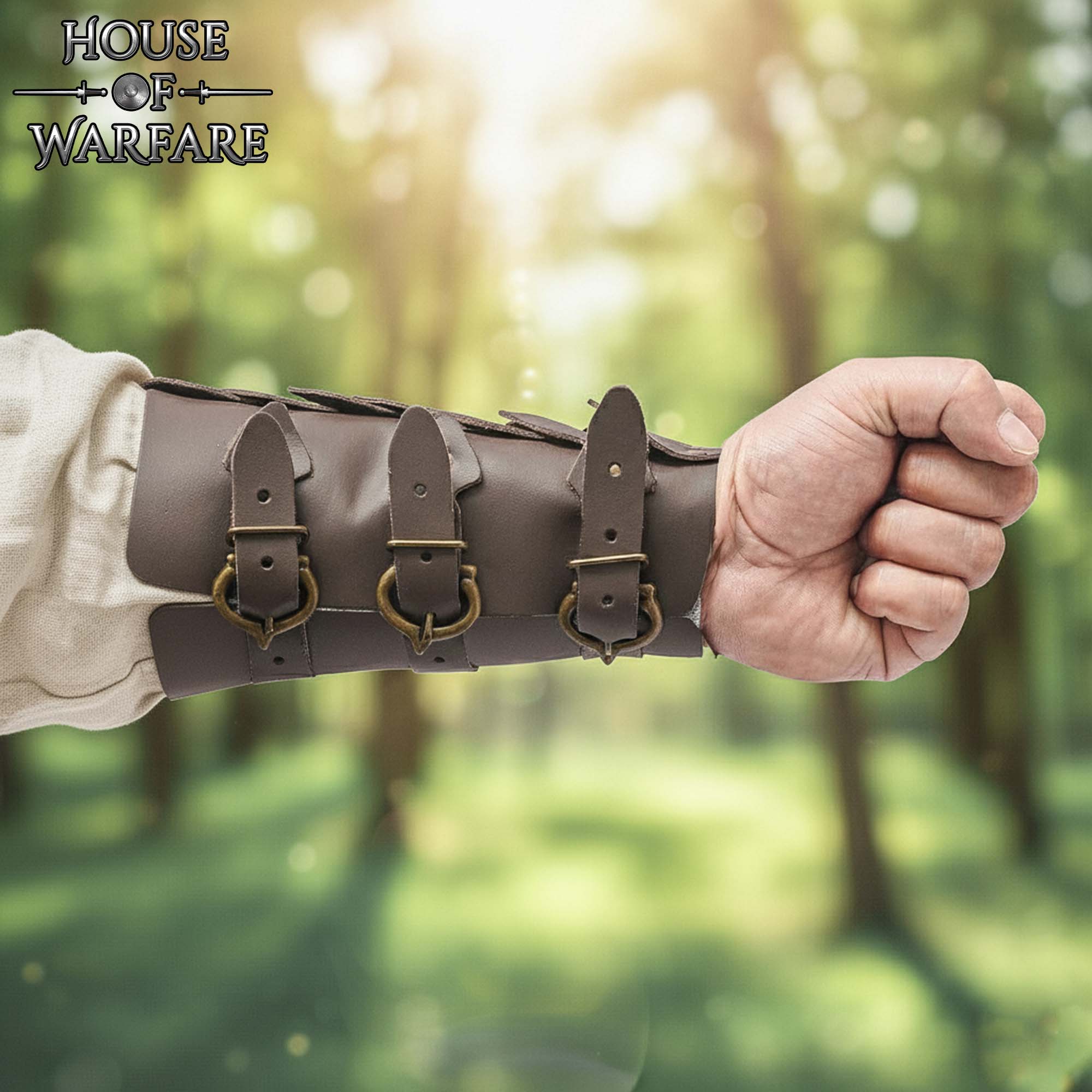 Handcrafted Genuine Leather Pangolin Scale Bracers-701776BR 5 Bracers