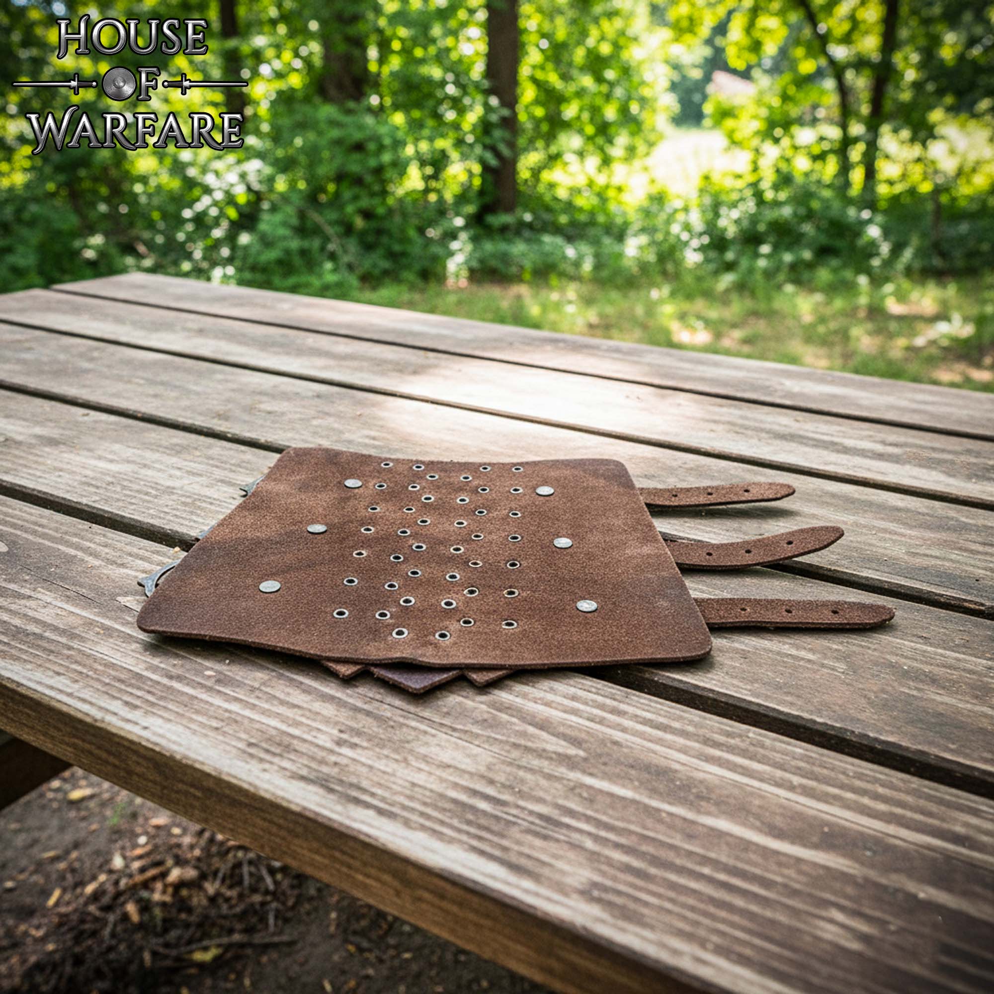 Handcrafted Genuine Leather Pangolin Scale Bracers-701776BR 6 Bracers