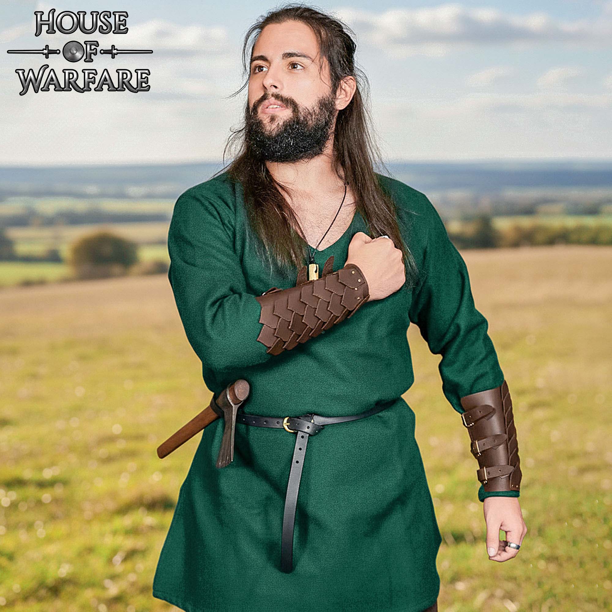 Handcrafted Genuine Leather Pangolin Scale Bracers-701776BR 7 Bracers