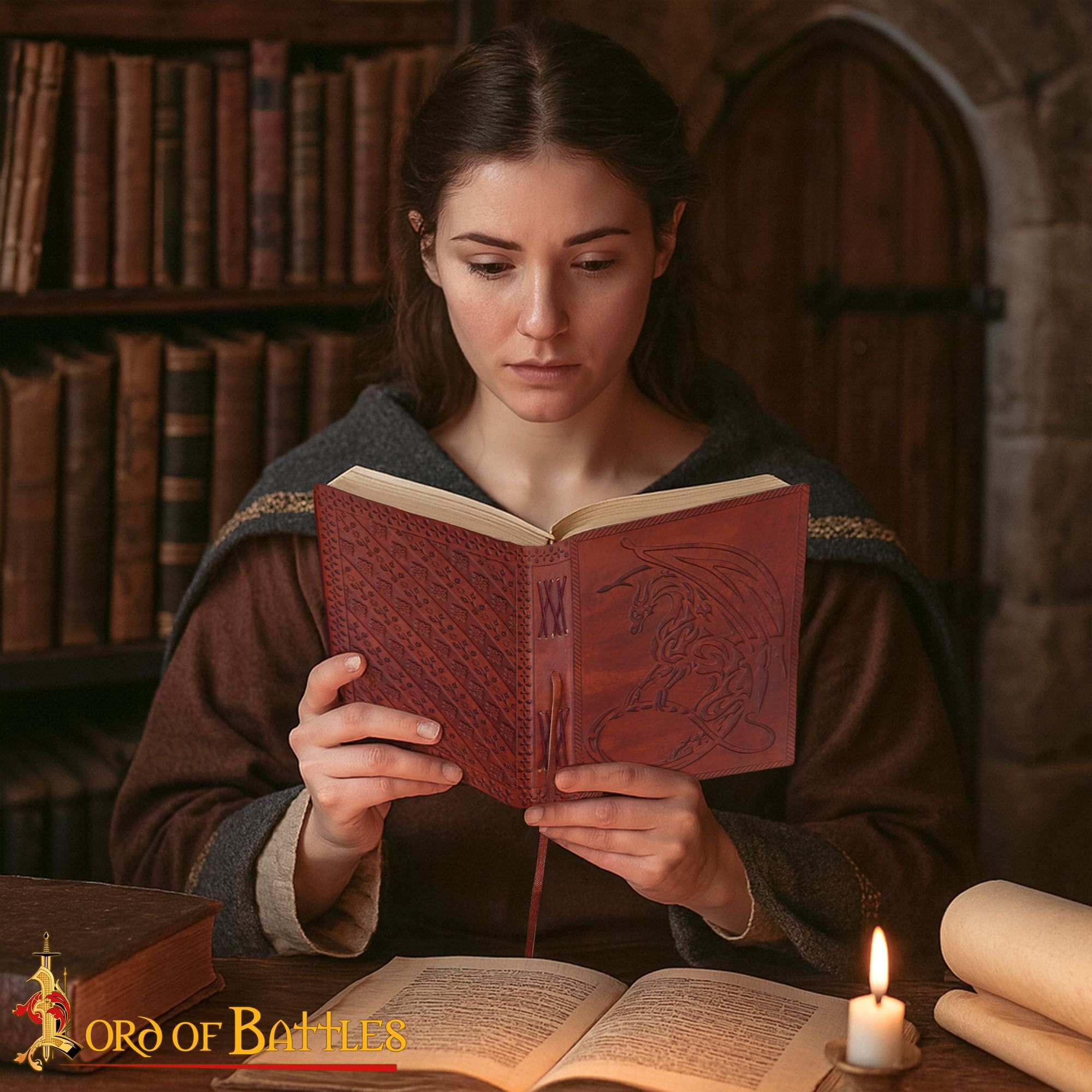 Celtic Dragon Handcrafted Leather Journal-25127 7 Celtic Dragon Leather Journal