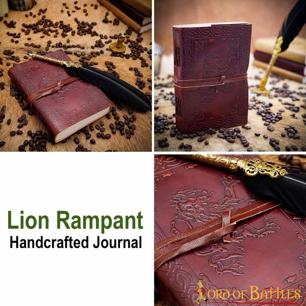 Lion Rampant Heraldic Journal Handcrafted Genuine Leather Diary Notes Lion Rampant Heraldic Journal Handcrafted Genuine Leather Diary Notes