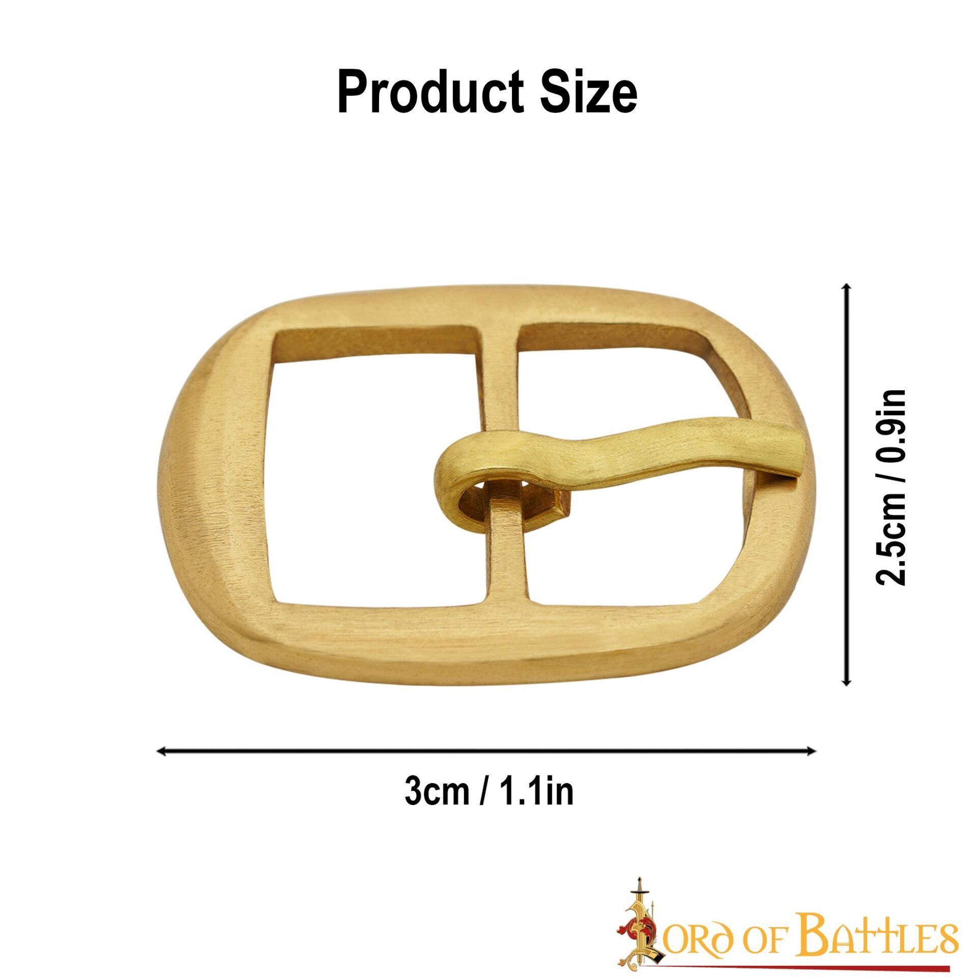 26296-3Pcs_3 Medieval Small Brass Buckle Set of 3