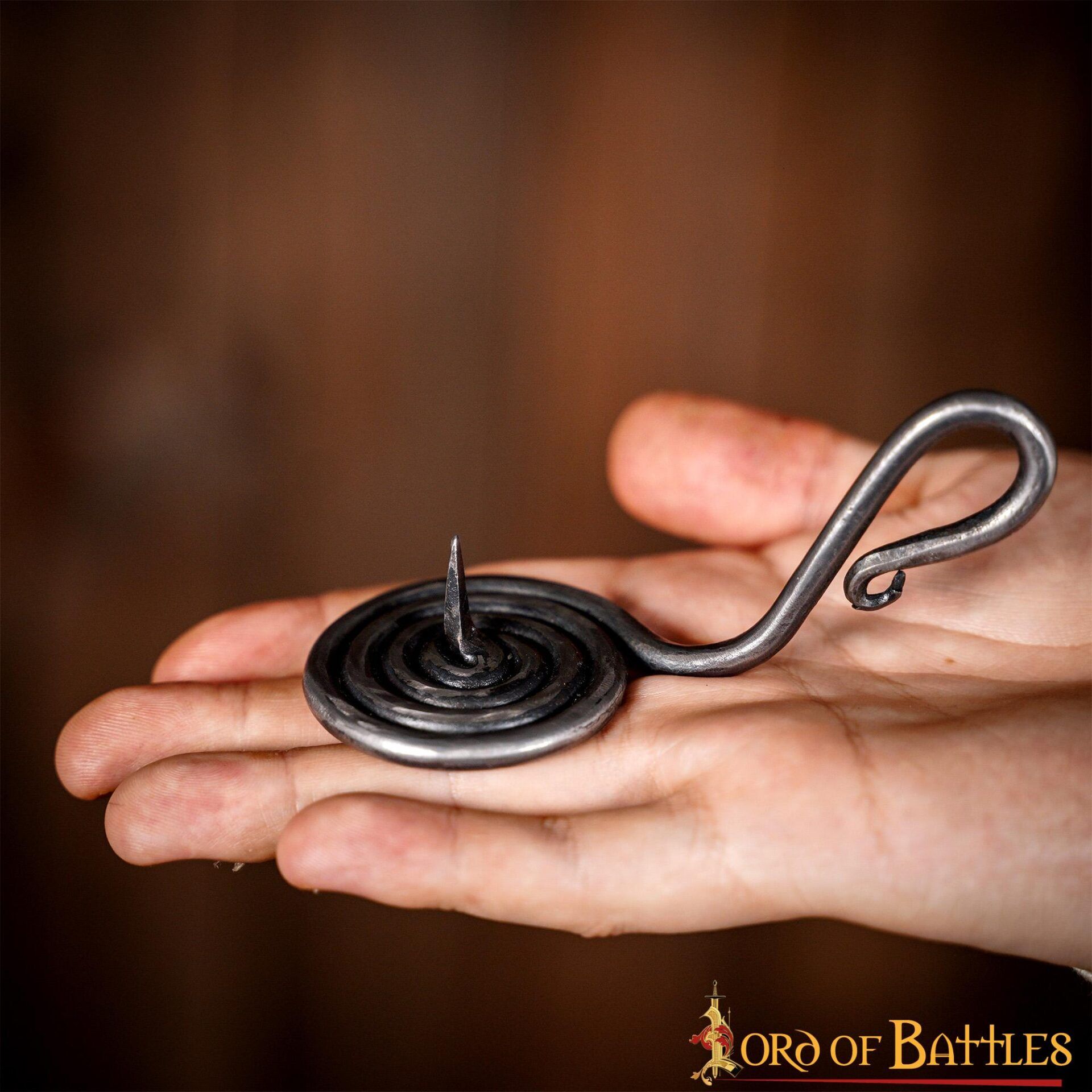 4-83-1 Medieval Iron Hand Forged Candle Holder Fully Functional Accessory