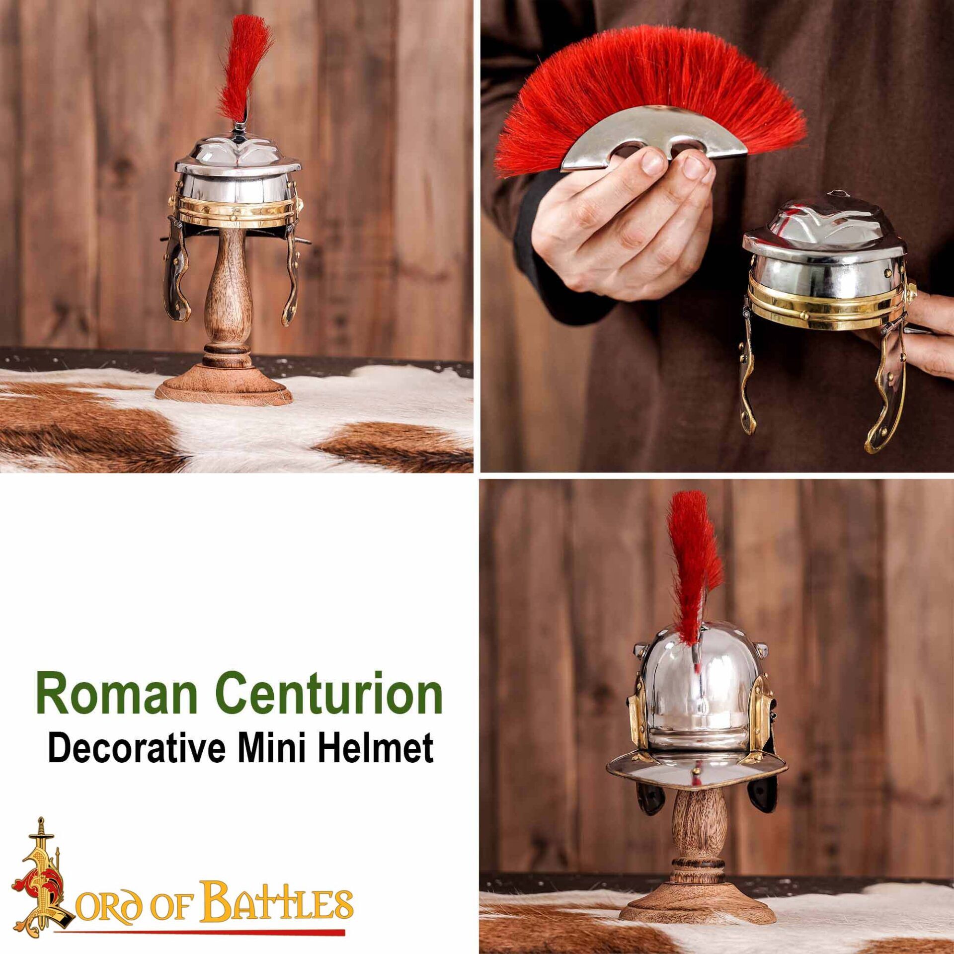 Medieval Mini helmet-3107CH20 6 Roman Centurion Mini Helmet