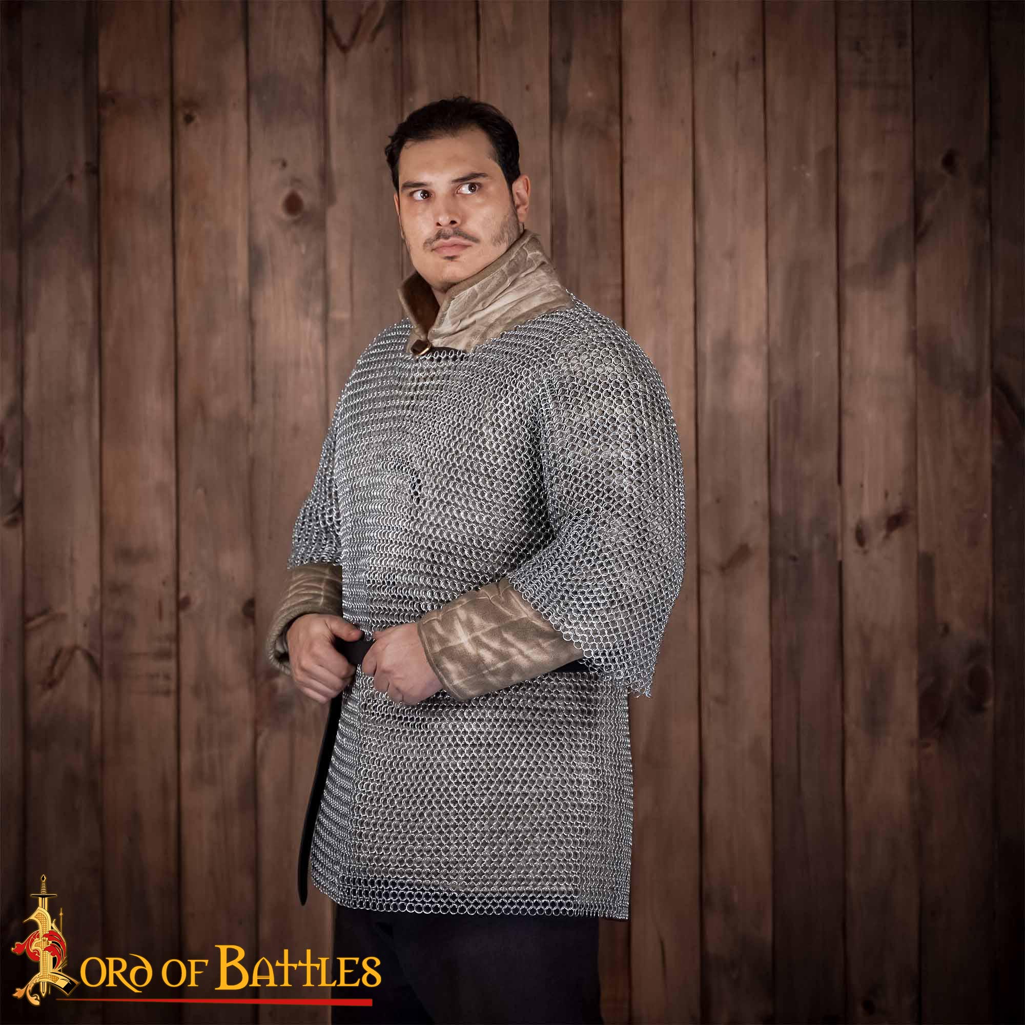 Round Ring Chainmail Medieval Haubergeon Half Sleeves - 148ZP Haubergeon