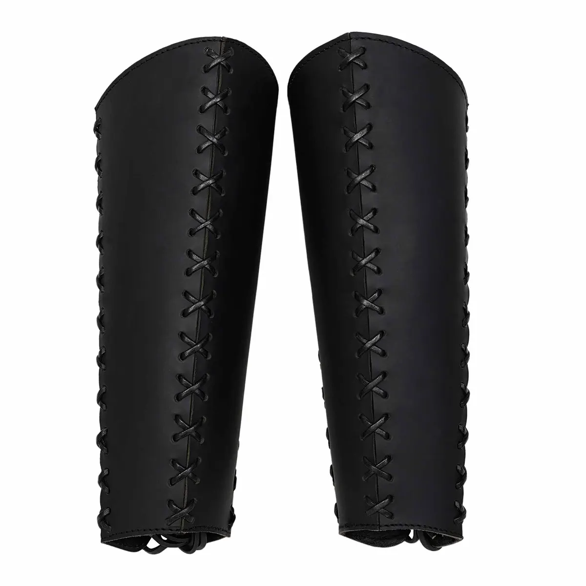 25902BK-Featured Leather Greaves