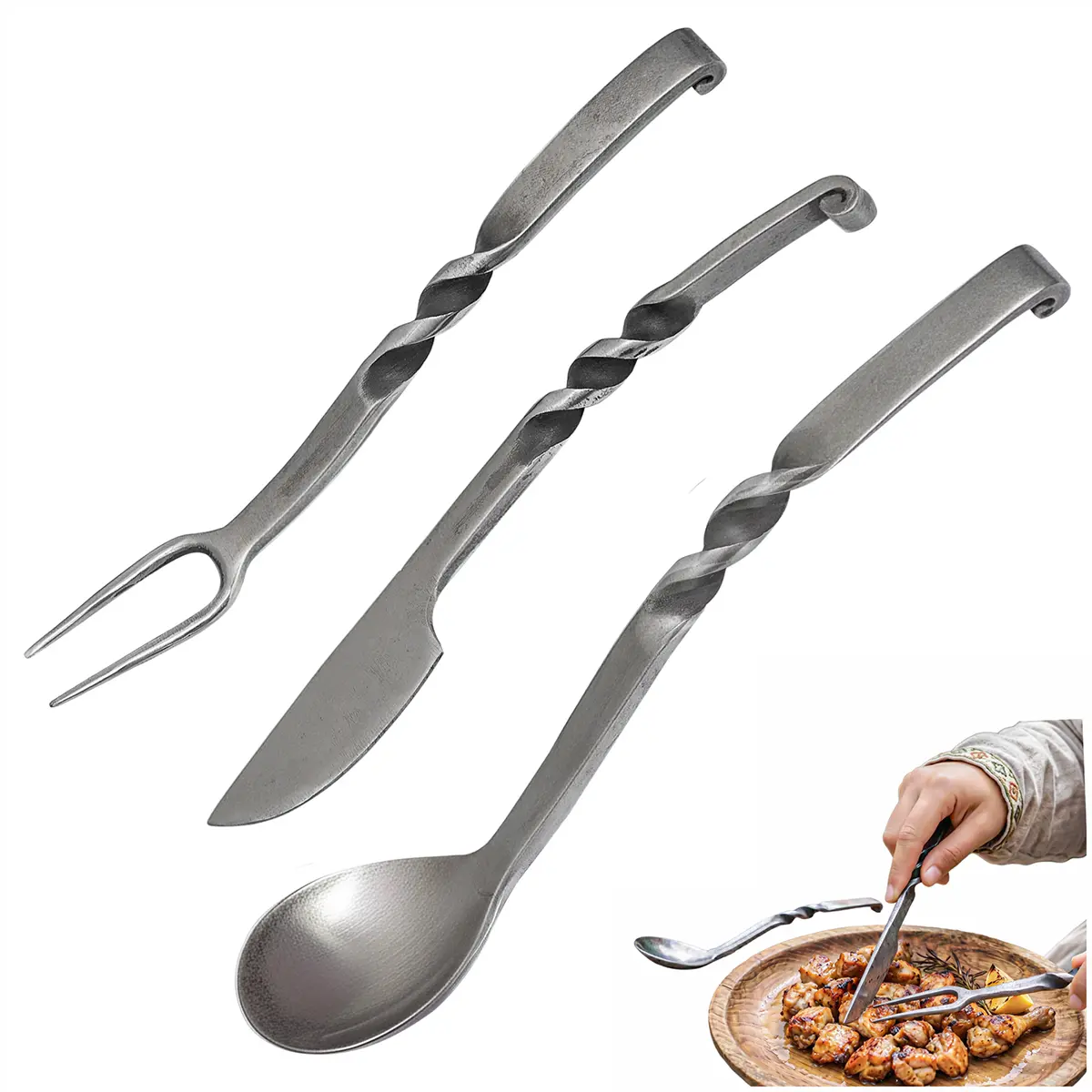 25786-Featured-Ai Hand Forged Iron Cutlery Set