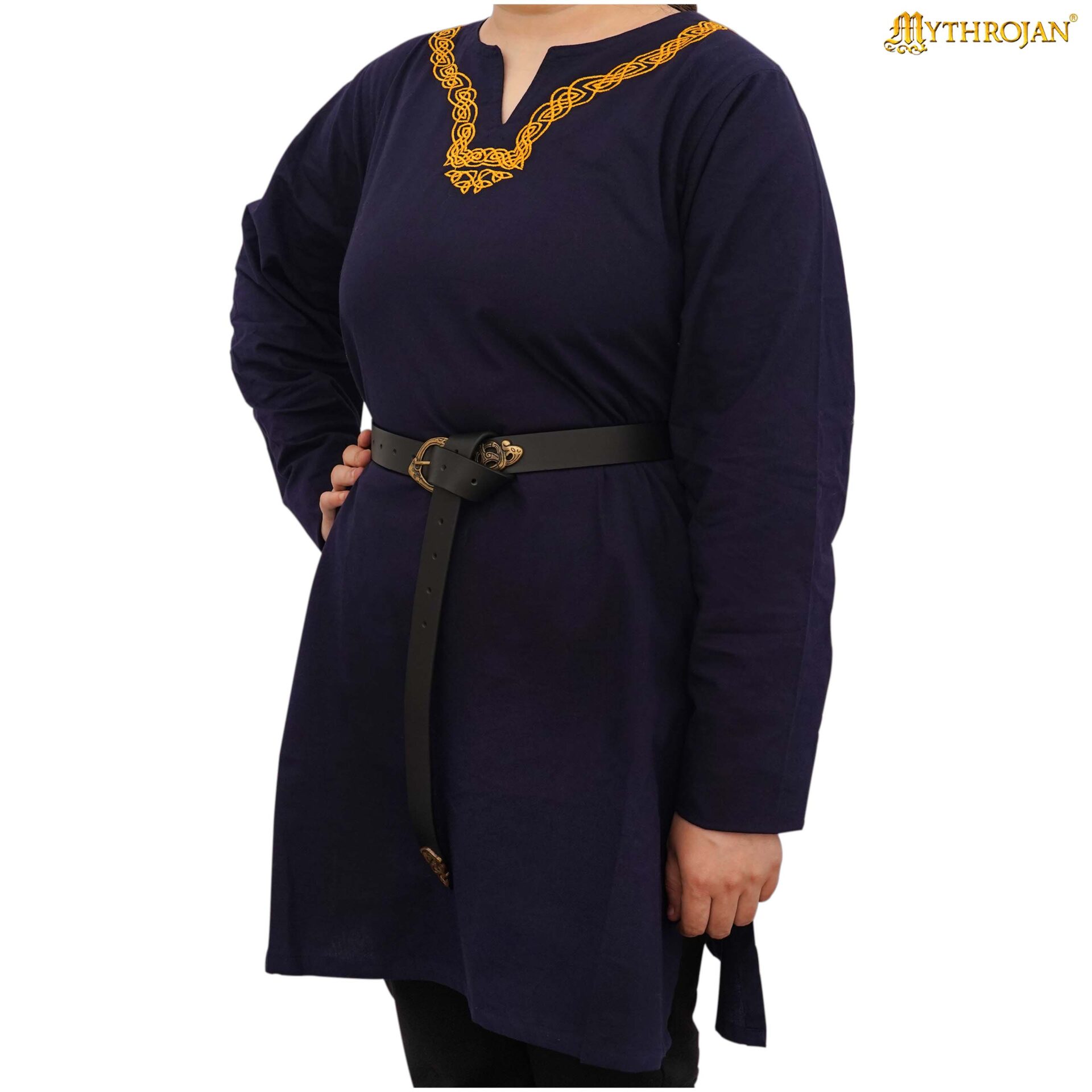 9th-11th Century Viking Tunic with Embroidered Neckline-301139NBFS 3 viking tunic