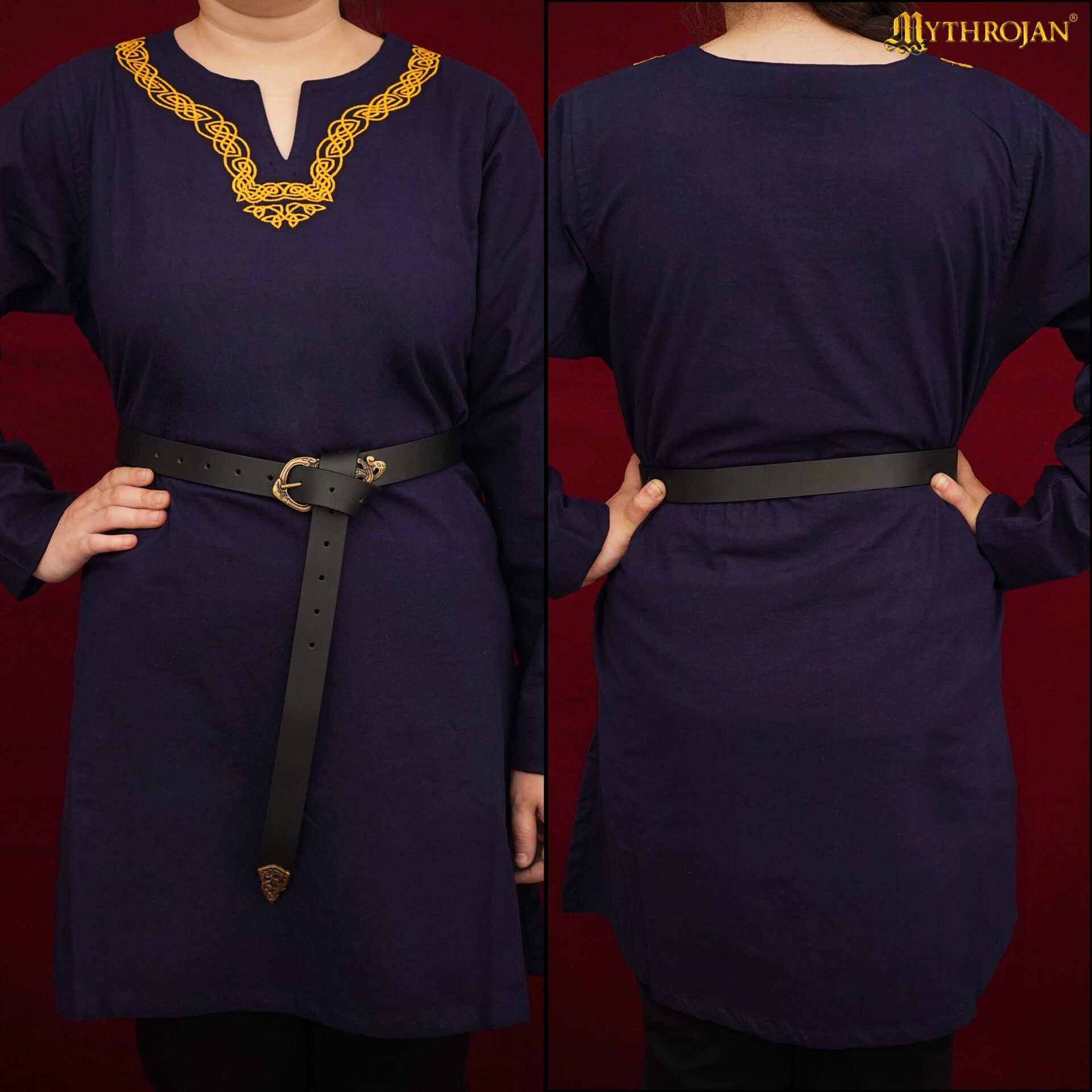 9th-11th Century Viking Tunic with Embroidered Neckline-301139NBFS 5 viking tunic
