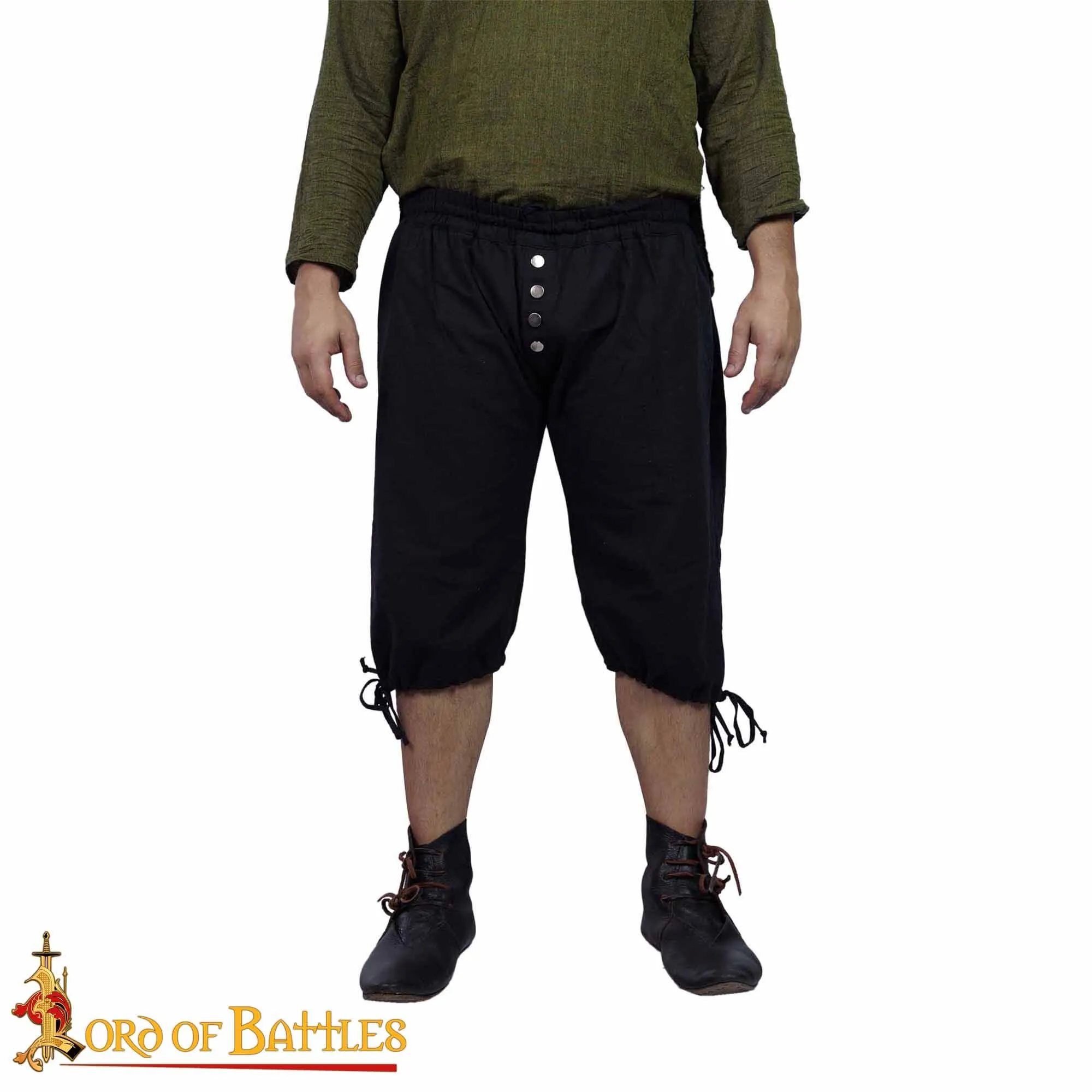 7751BK_1 Pirate Breeches Canvas Pants