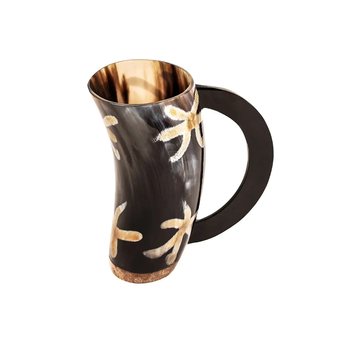 4432ED (1) Blooming Viking Drinking Horn