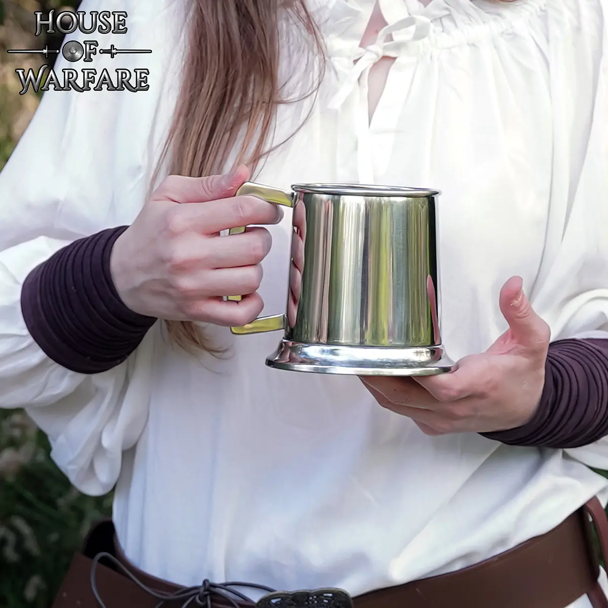 Medieval Stainless Steel Tankard Mug with Polished Handle & Pedestal Base – Ideal for LARP, Feasts, Parties & Gifts - Image 5
