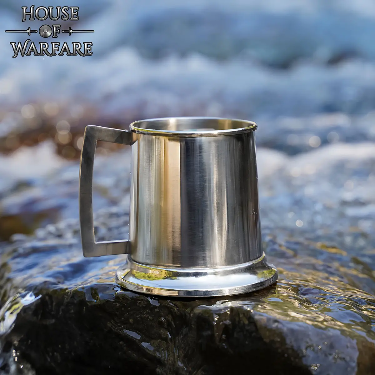 Medieval Stainless Steel Tankard Mug with Polished Handle & Pedestal Base – Ideal for LARP, Feasts, Parties & Gifts - Image 6