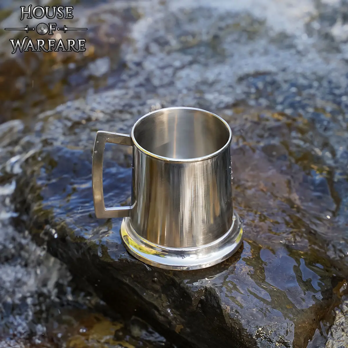 Medieval Stainless Steel Tankard Mug with Polished Handle & Pedestal Base – Ideal for LARP, Feasts, Parties & Gifts - Image 7