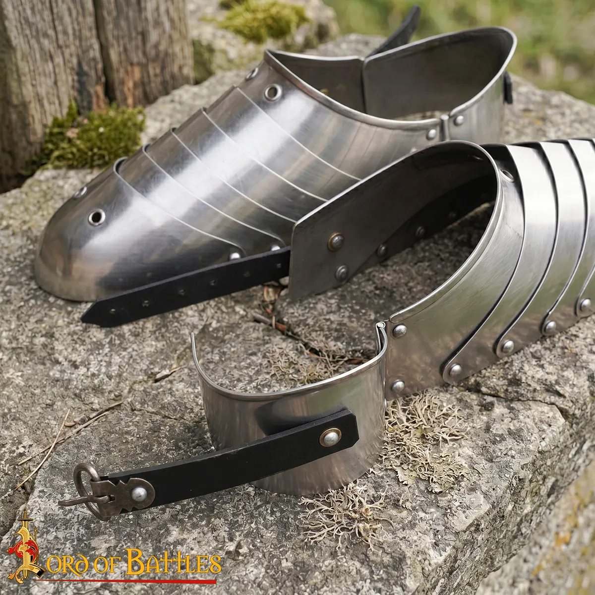 Heat Treated Stainless Steel Medieval Sabatons - Image 8