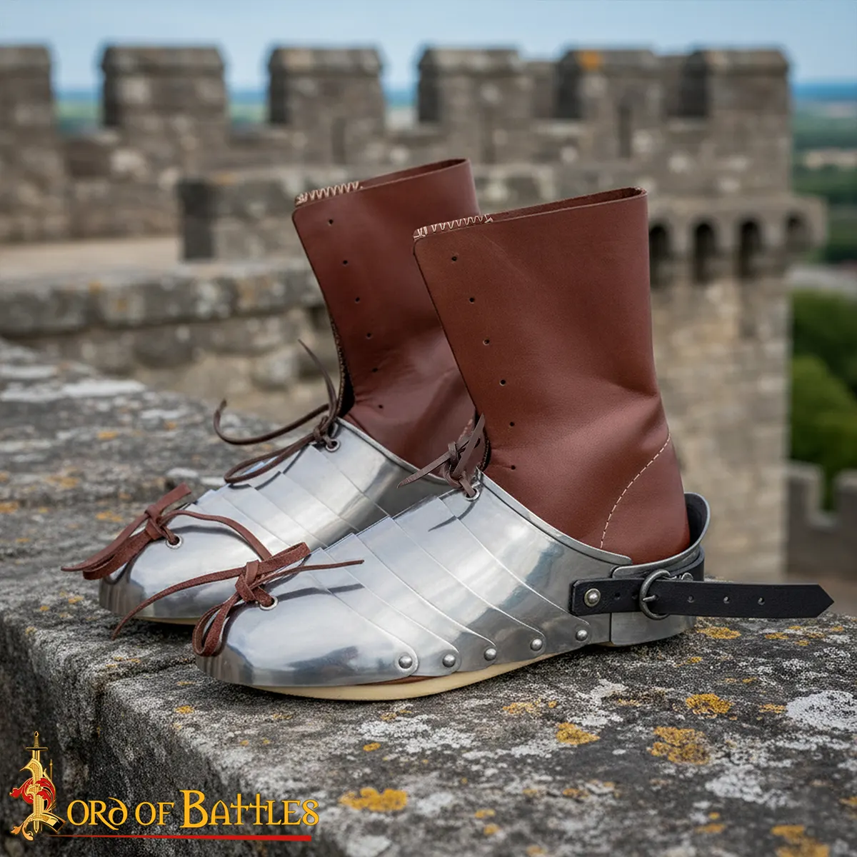 Heat Treated Stainless Steel Medieval Sabatons - Image 10