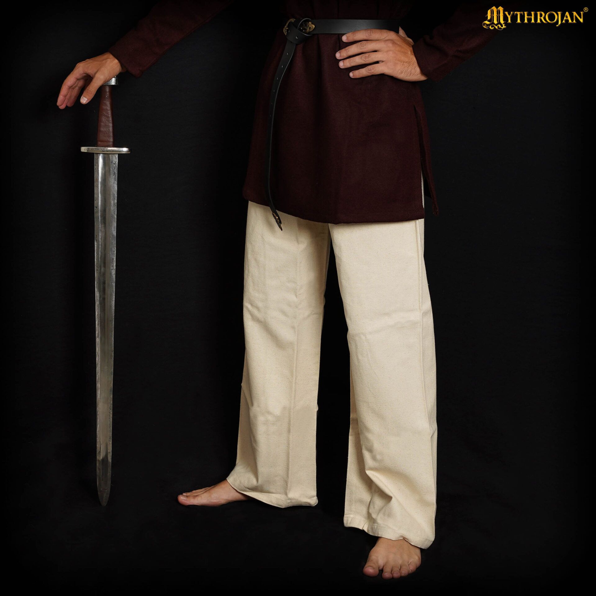 Medieval Viking Warrior Cotton Trousers-300737E Cotton Trousers