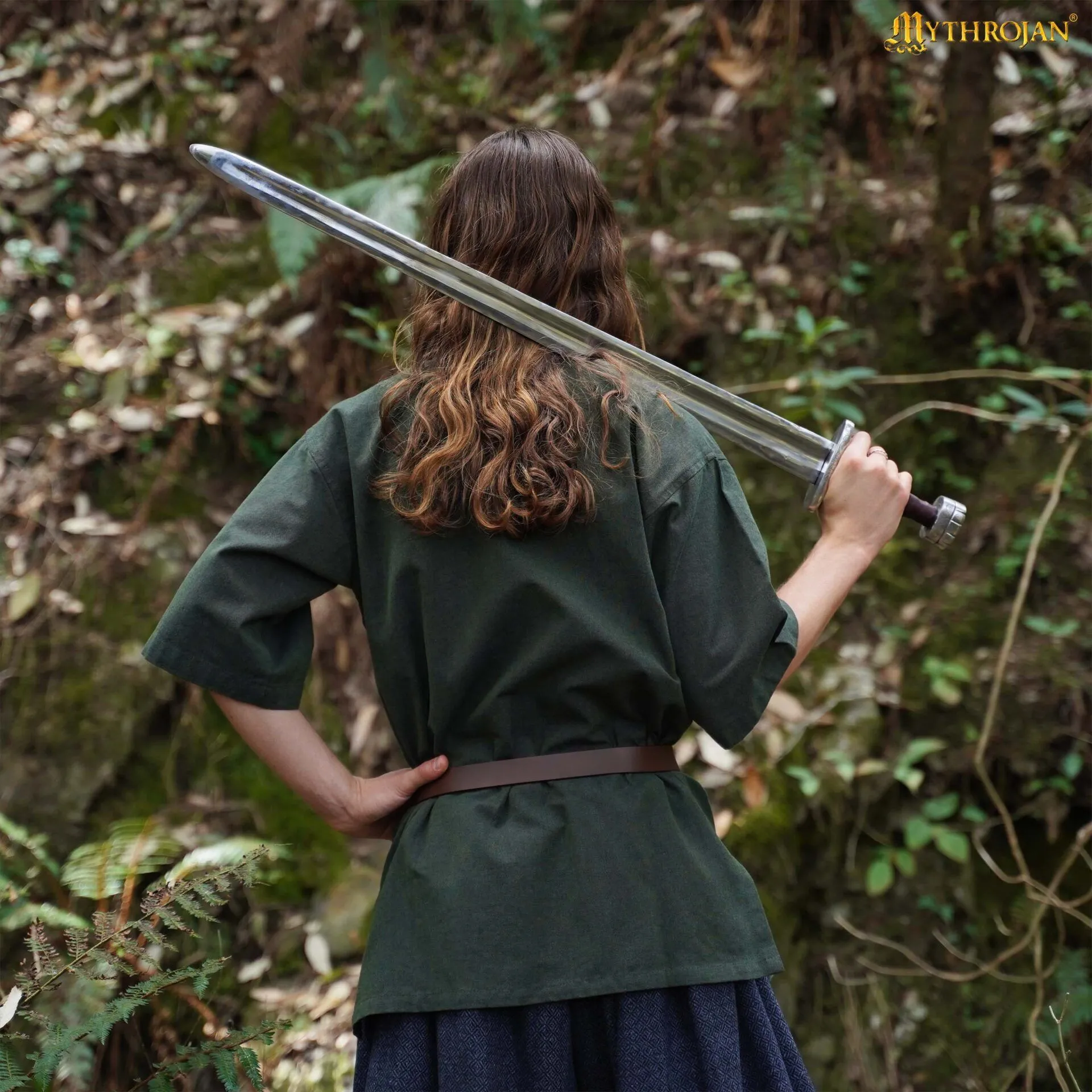 Medieval Green Short-Sleeve Tunic-301095GN 5 Viking tunic