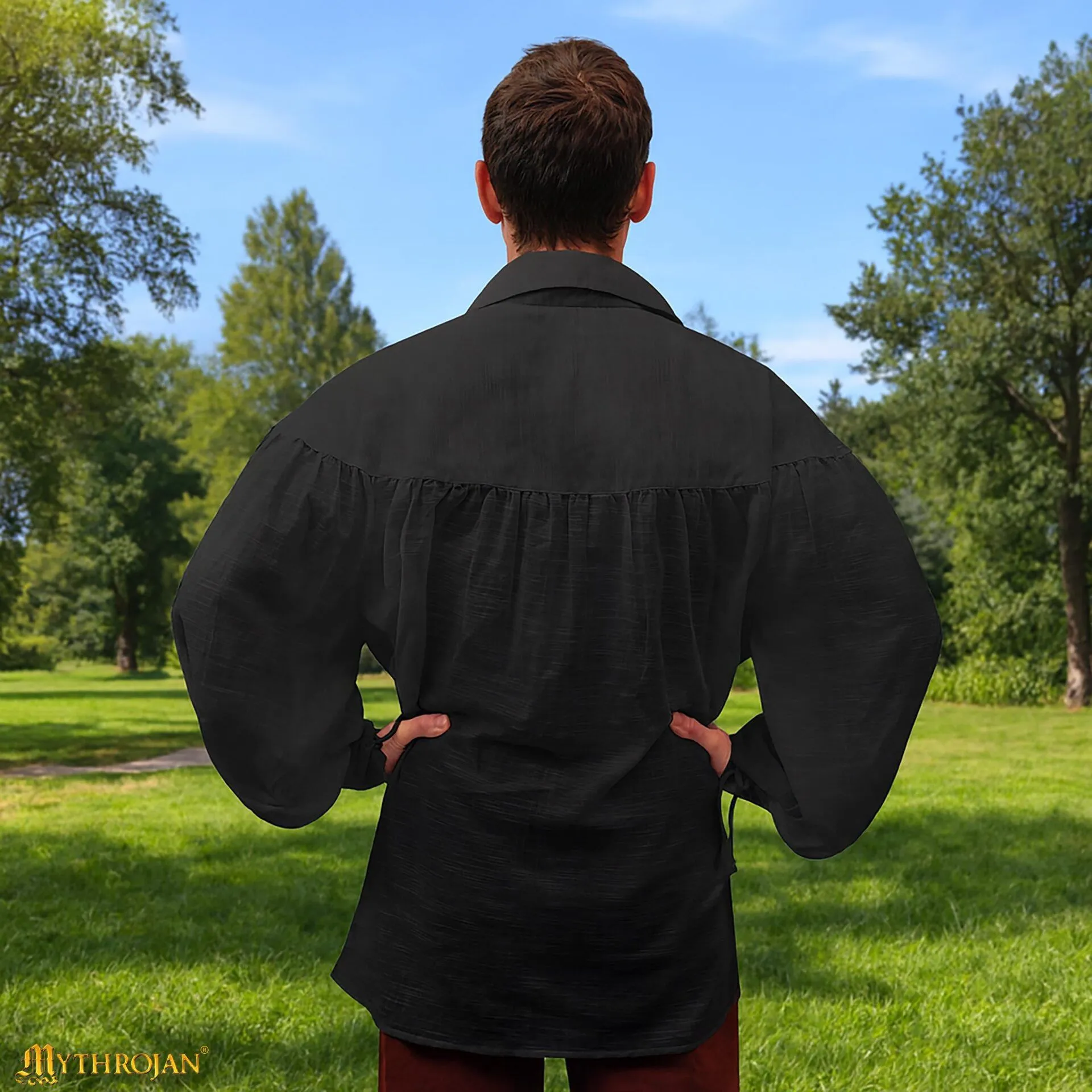 Medieval Poet Shirt Cotton Bard Shirt - 301088BK 1 Poet Shirt