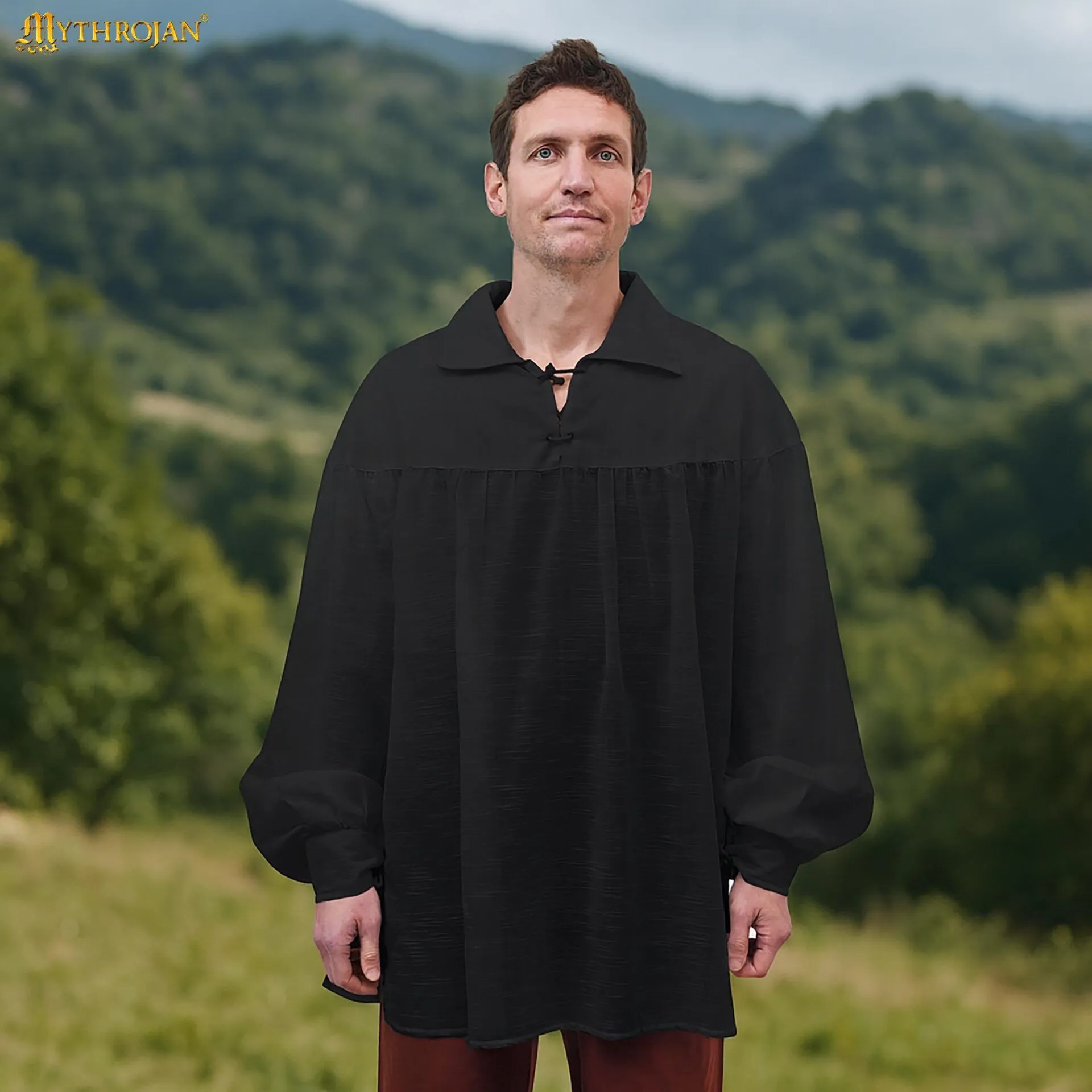 Medieval Poet Shirt Cotton Bard Shirt - 301088BK Poet Shirt