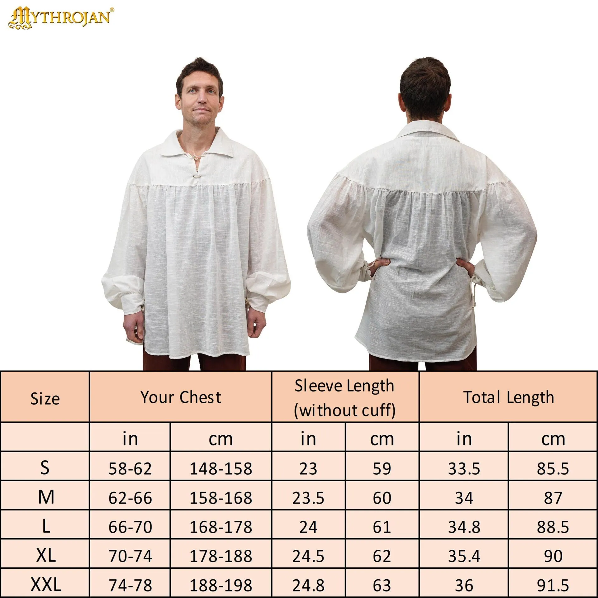 Medieval Poet Shirt Cotton Bard Shirt - 301088W 2 Poet Shirt
