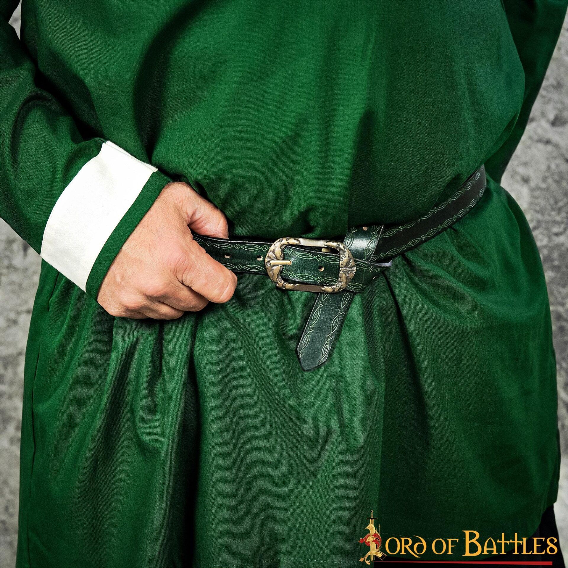 26060M_1 Handcrafted Genuine Leather Belt with Embossed Design