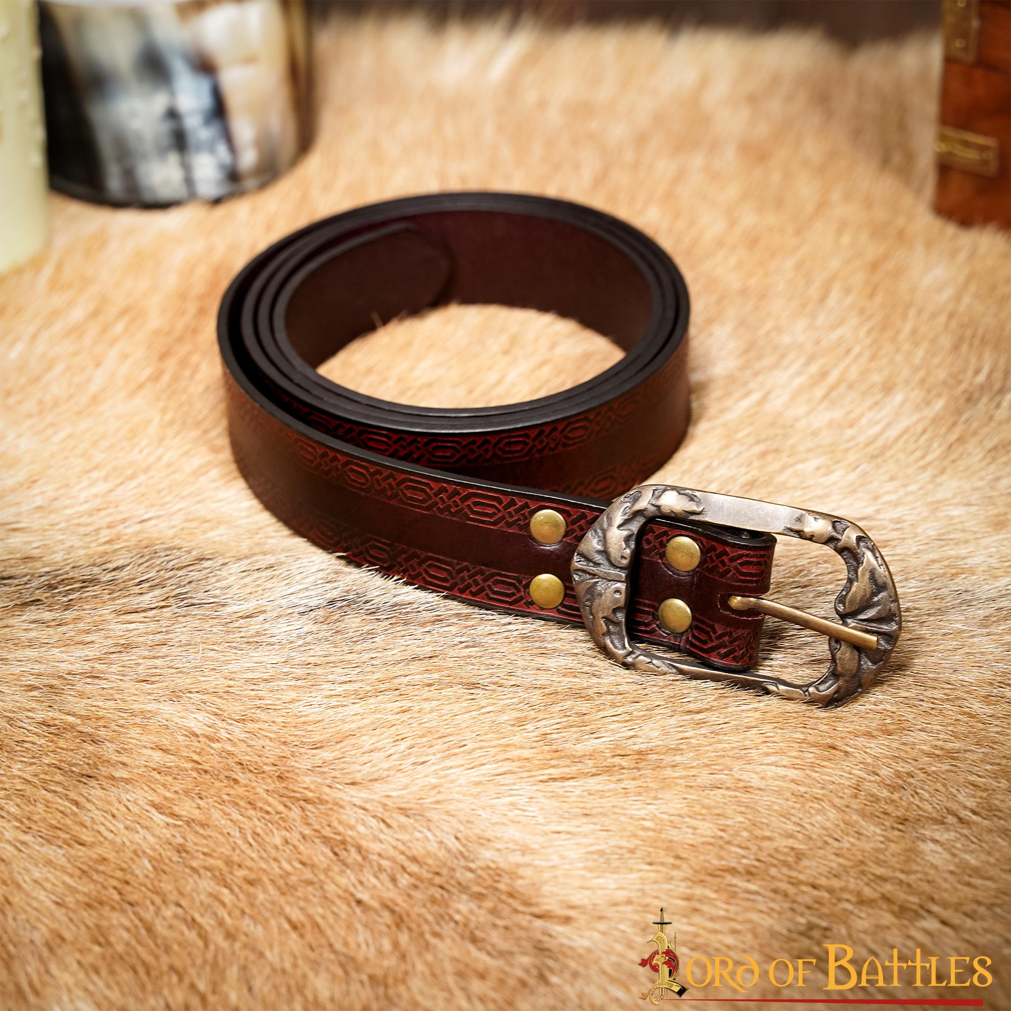 5-39-2 Handcrafted Genuine Leather Belt with Embossed Design