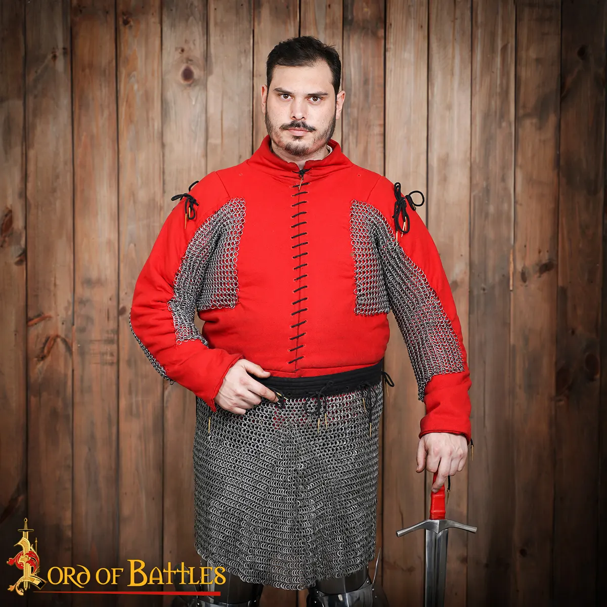 Medieval Chainmail Skirt 9mm Flat Ring Dome Riveted with Alternating Flat Solid Rings 17 Gauge Mild Steel - Image 2