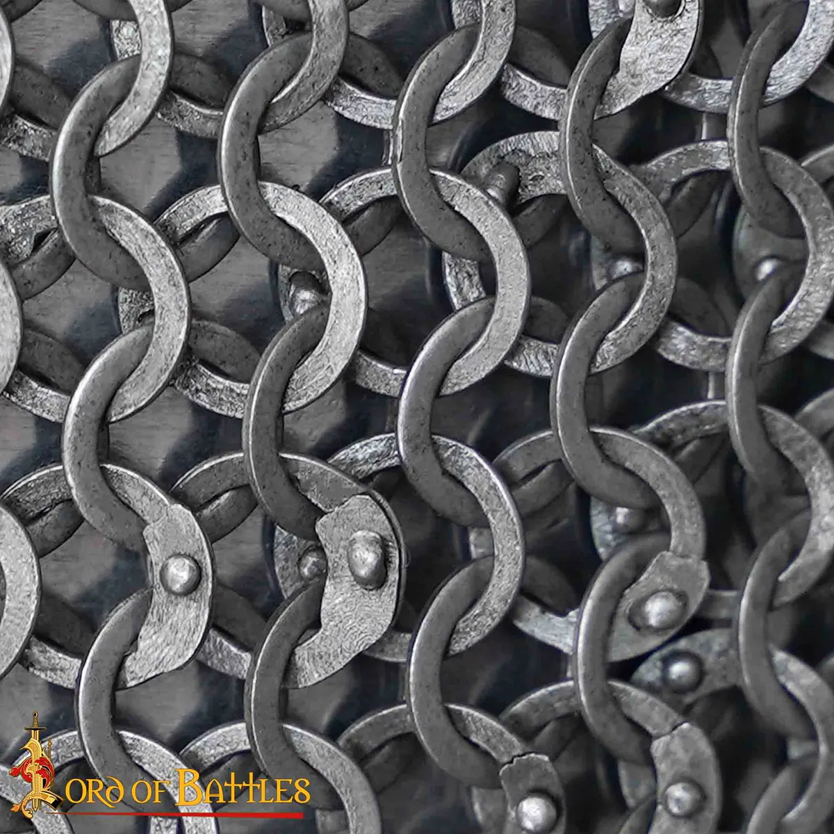 Medieval Chainmail Skirt 9mm Flat Ring Dome Riveted with Alternating Flat Solid Rings 17 Gauge Mild Steel - Image 6